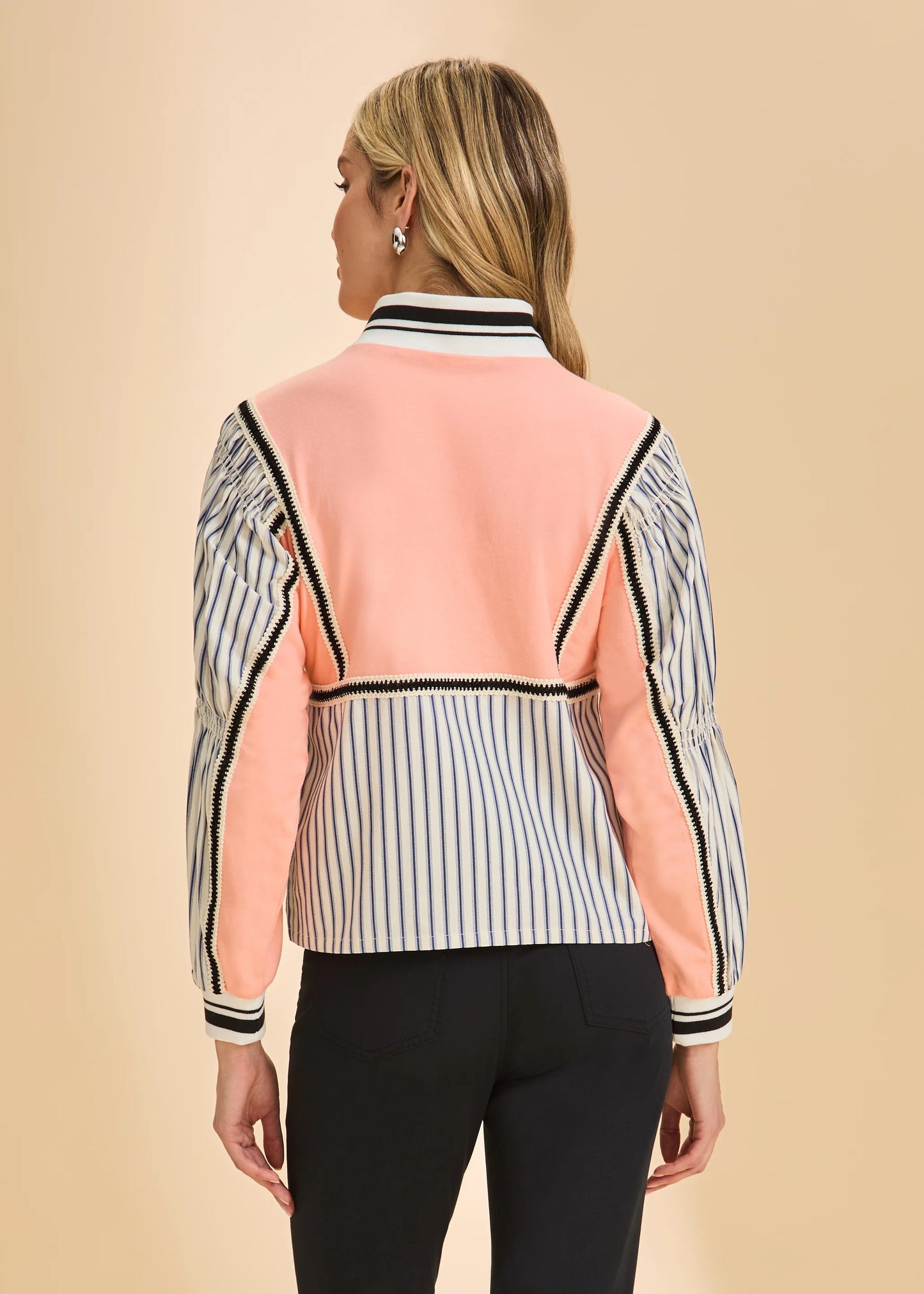 French Dressing Jeans - Mix Media Half Zip Top - SALE - ONLINE EXCLUSIVE