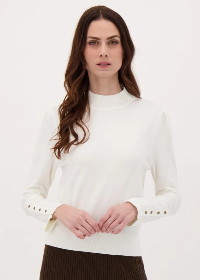 Gabby Isabella - Mock neck Snap Cuff Sweater - SALE