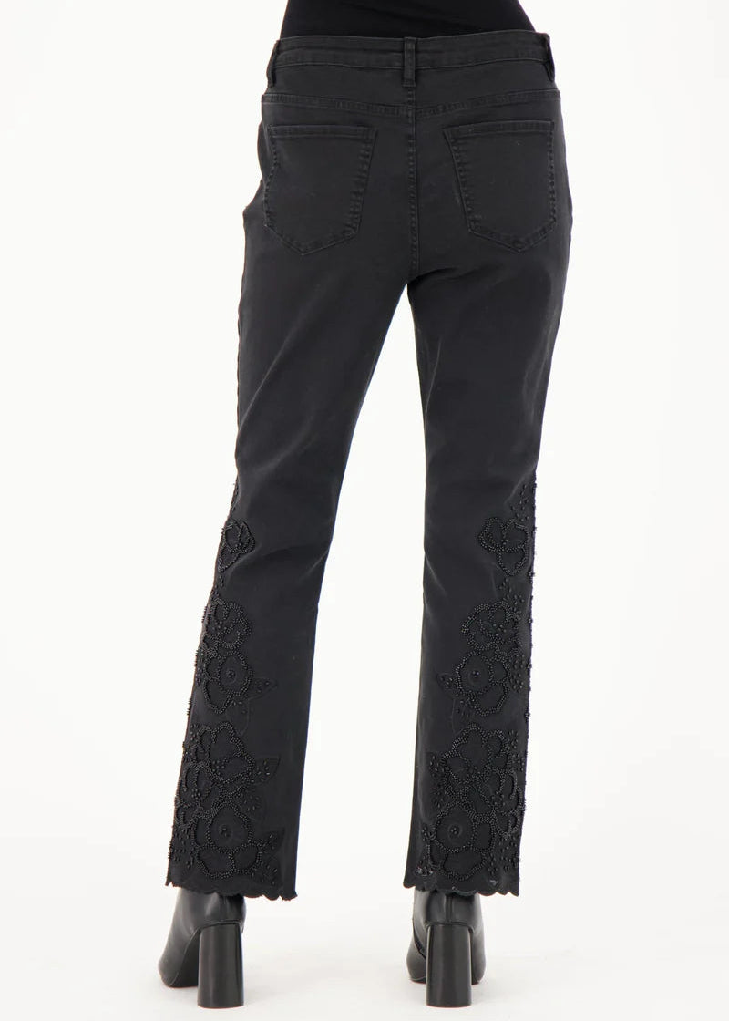 Gabby Isbella - Floral Embroidered Beaded Denim - SALE