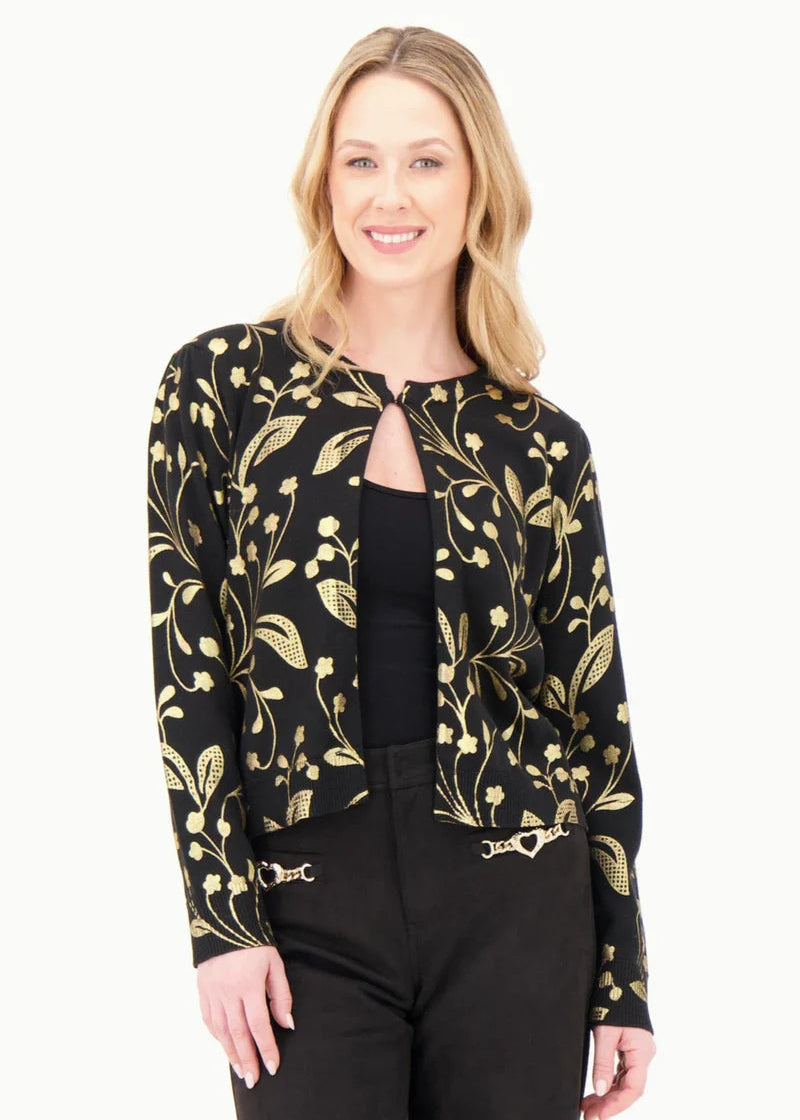 Gabby Isabella - Gold Leaf Foil Print Cardigan - SALE