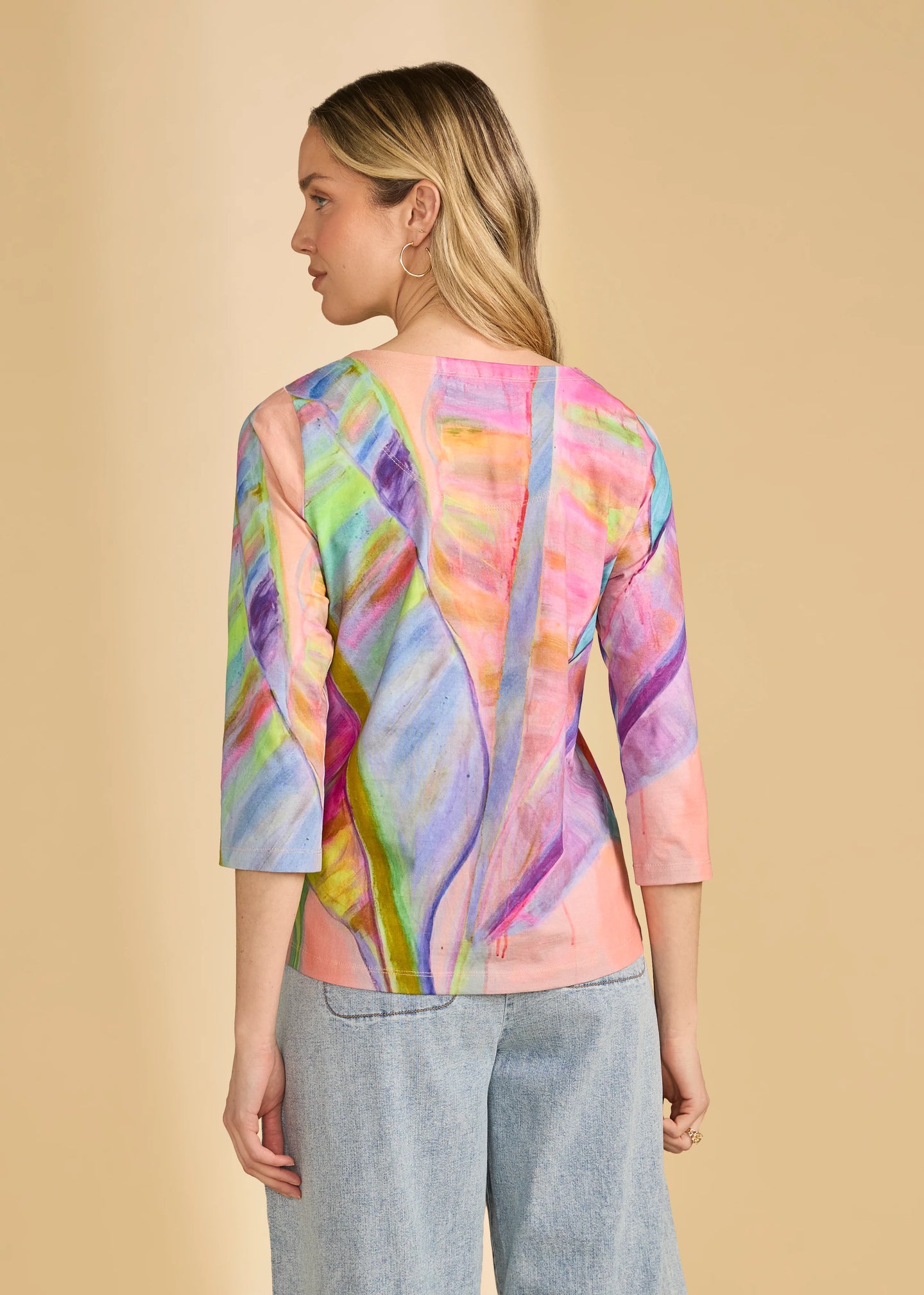 French Dressing Jeans - 3/4 Sleeve Notch Neck Top - SALE - ONLINE EXCLUSIVE