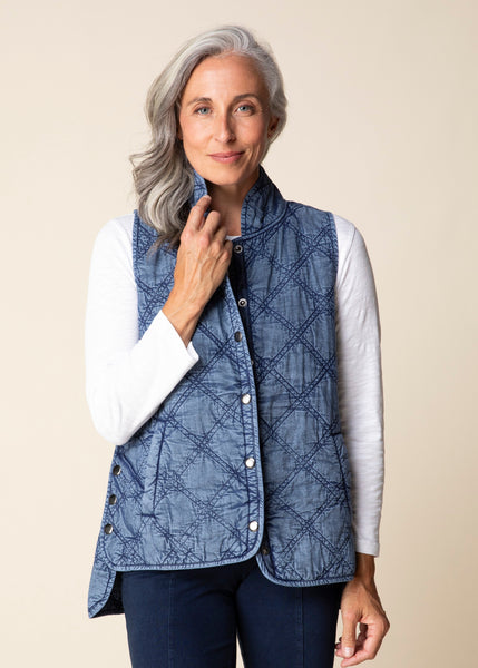 Habitat Washed Quilt Cotton Vest - Quilted Cotton Vest