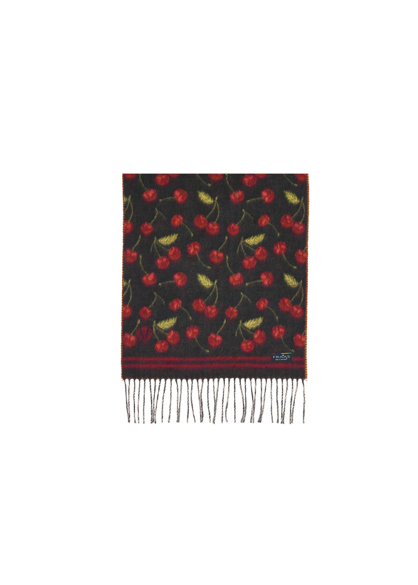 V Fraas - Doublface Cashmink Scarf With Cherry Design