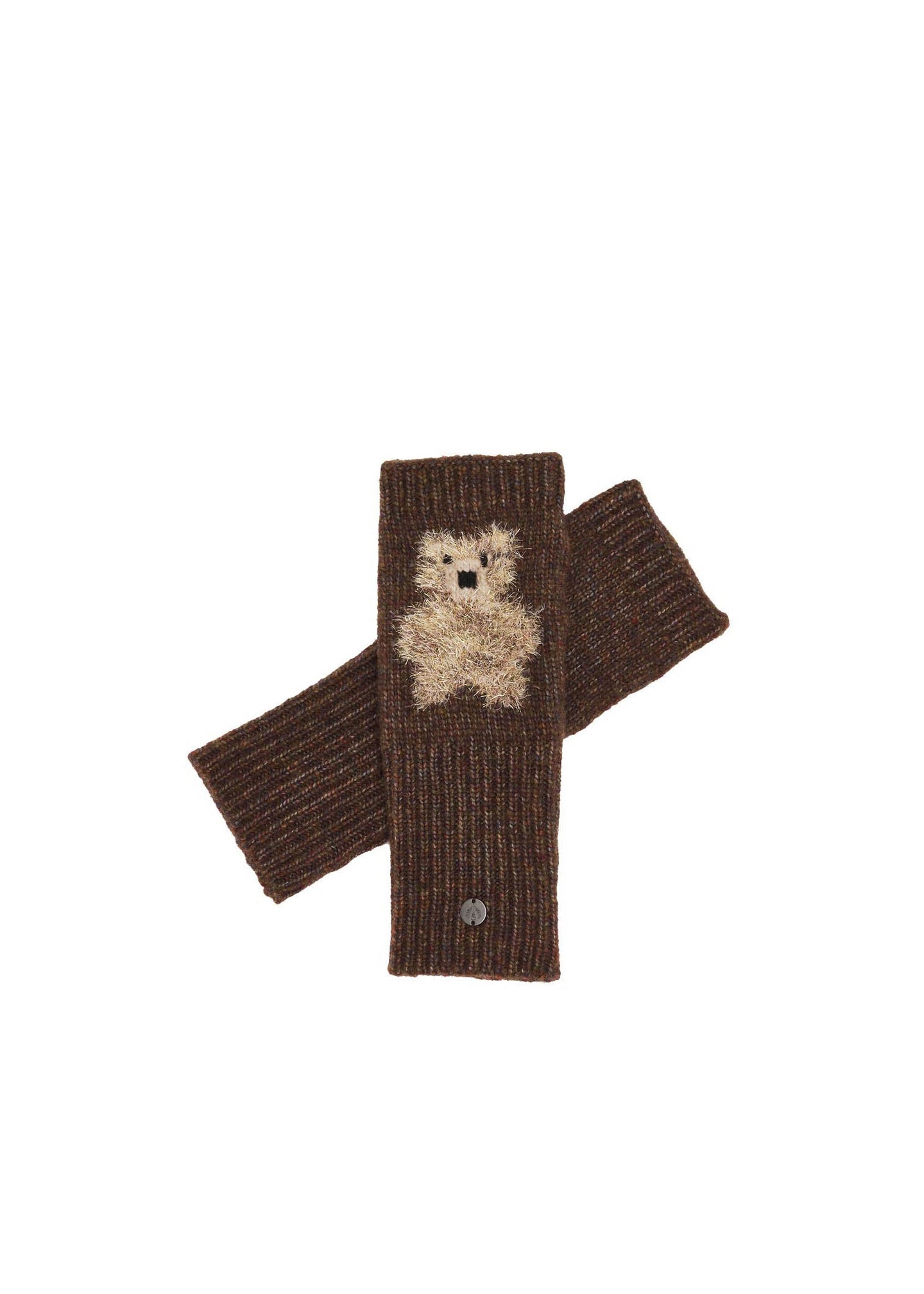 V Fraas - Glittery Gold Teddy Bear Wrist Warmers