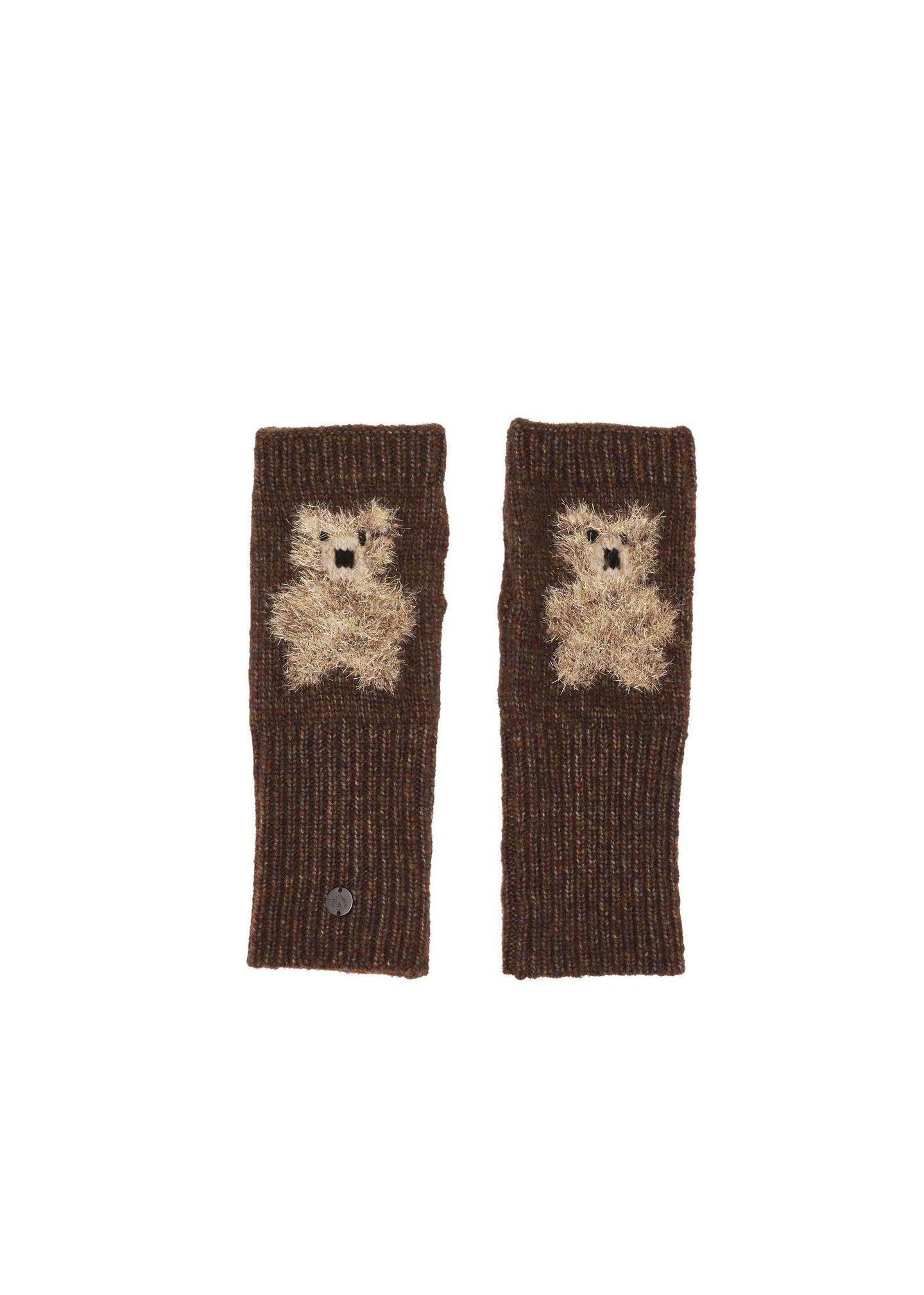 V Fraas - Glittery Gold Teddy Bear Wrist Warmers