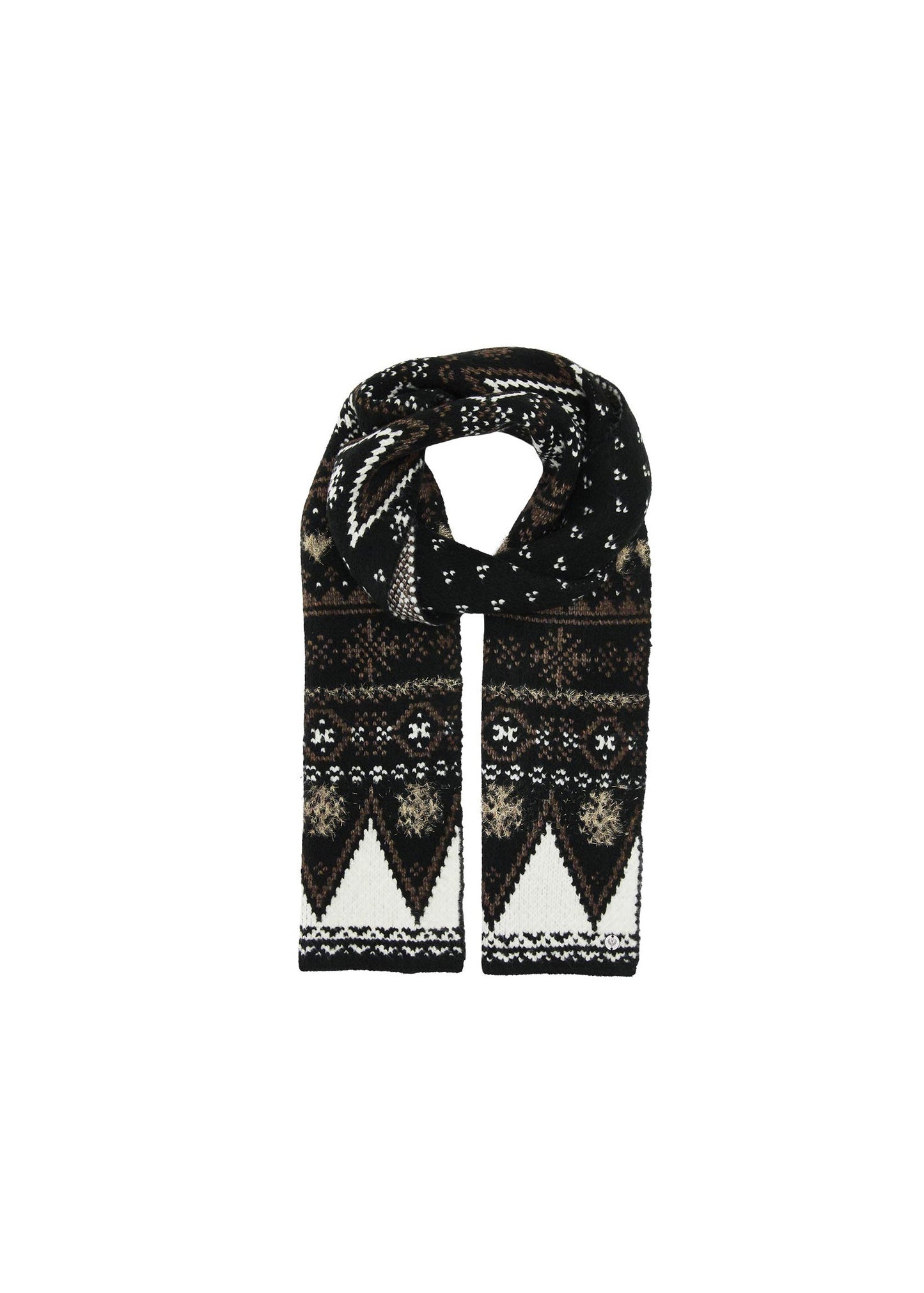 V Fraas - Knitted Scarf With a Wintery Norwegian Pattern