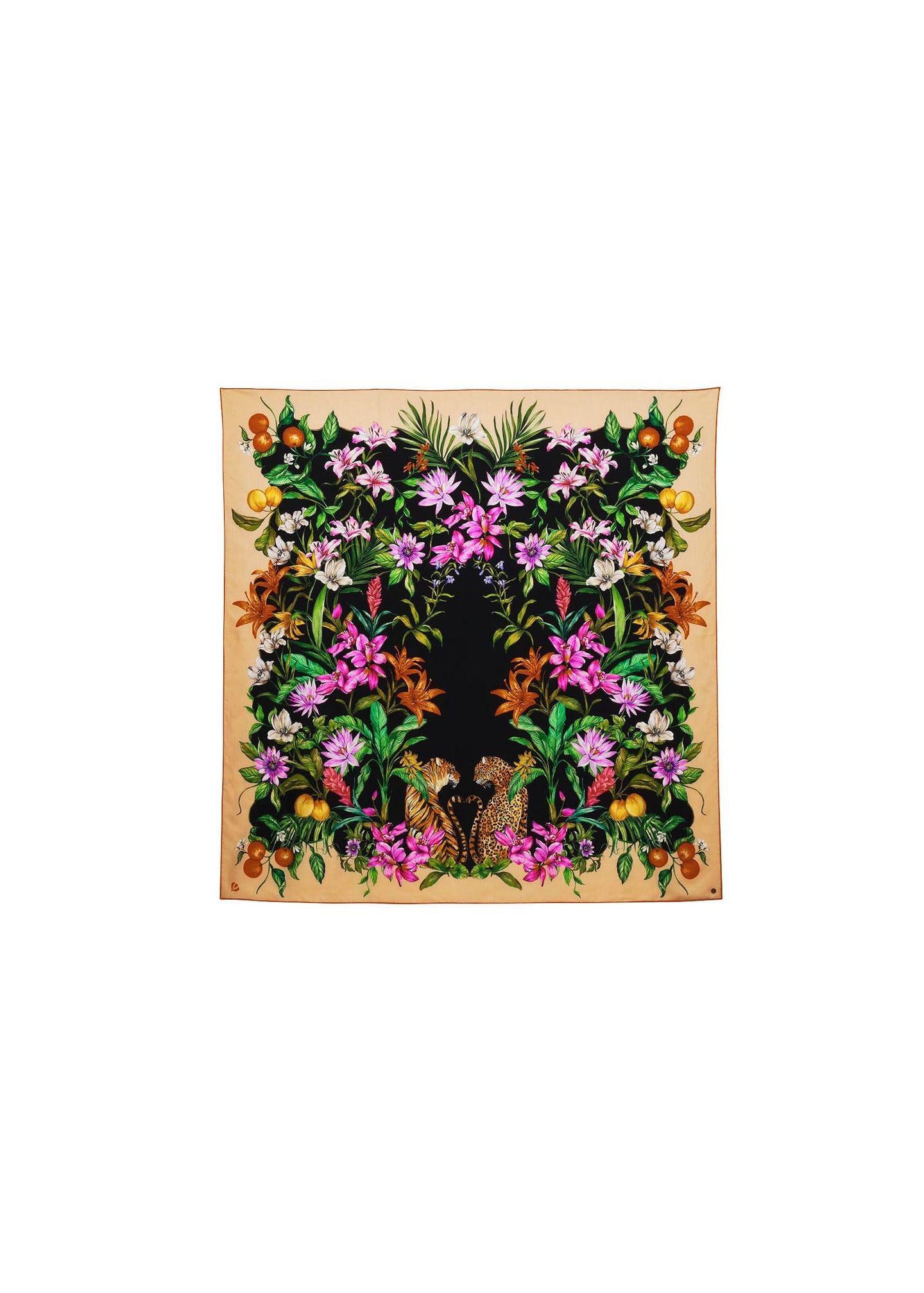 V Fraas - XL Square Made Of Wool And Silk With a Jungle Design