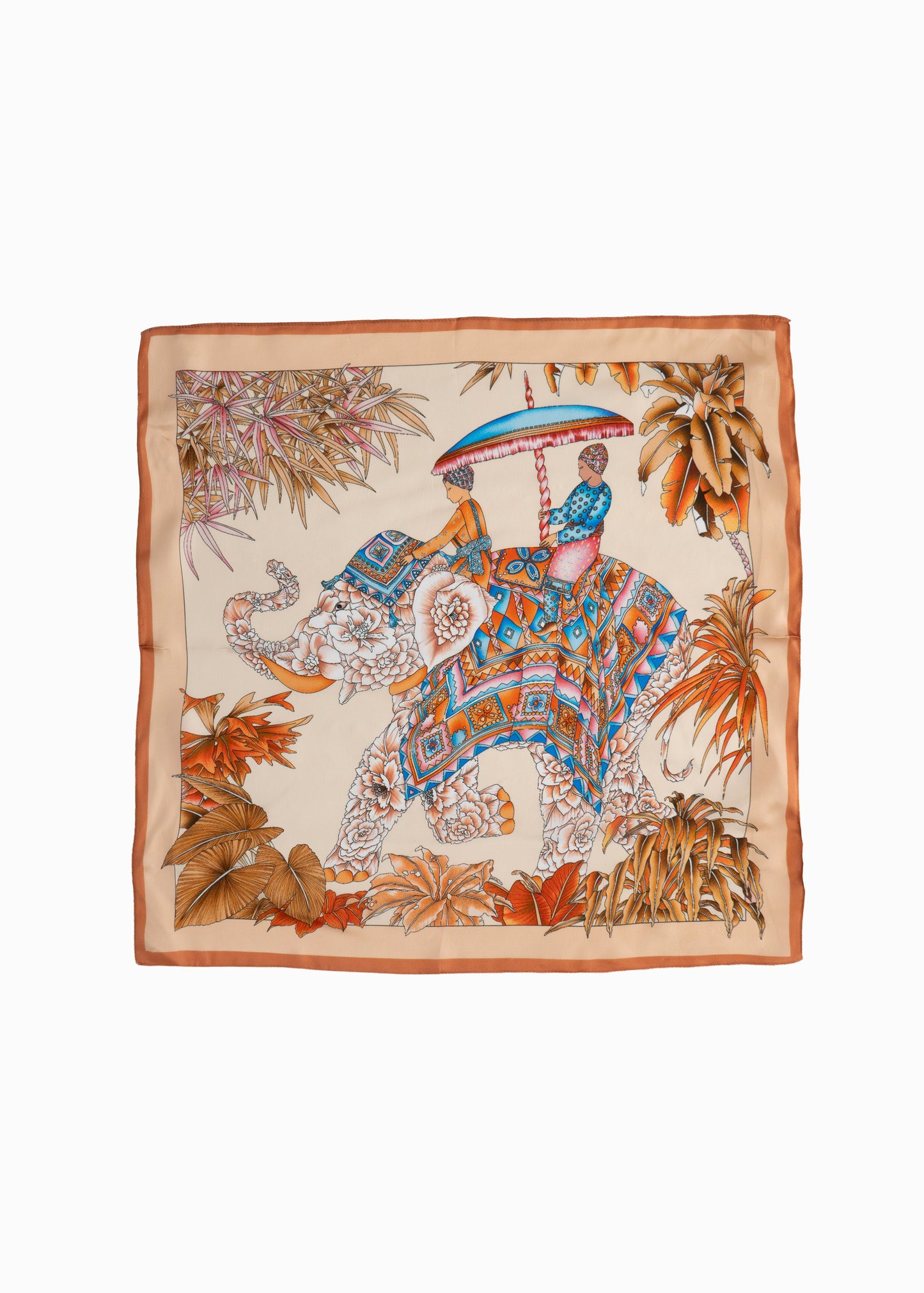 Botanical Elephant Silk Neckerchief