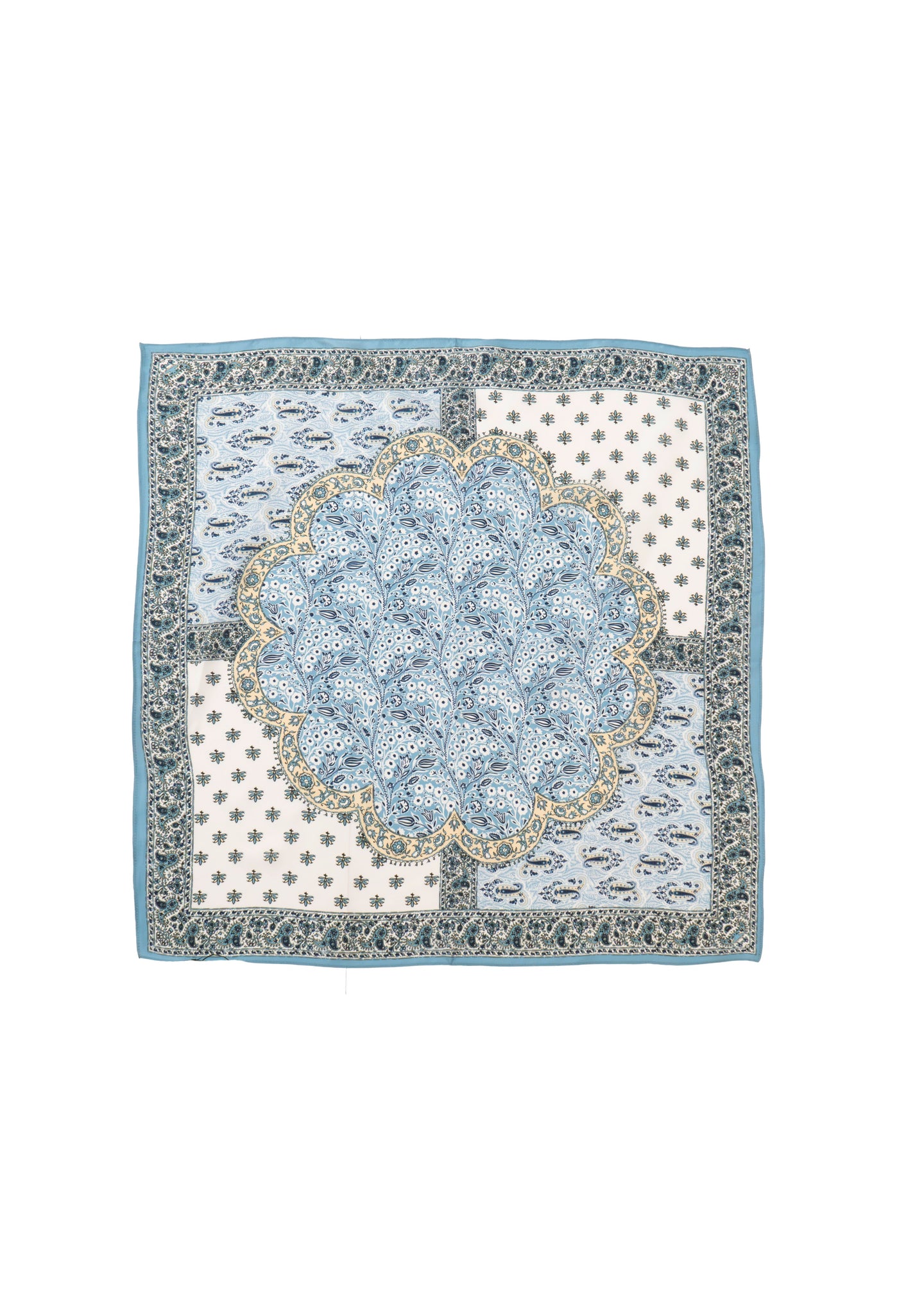 Blue Paisley Silk Scarf