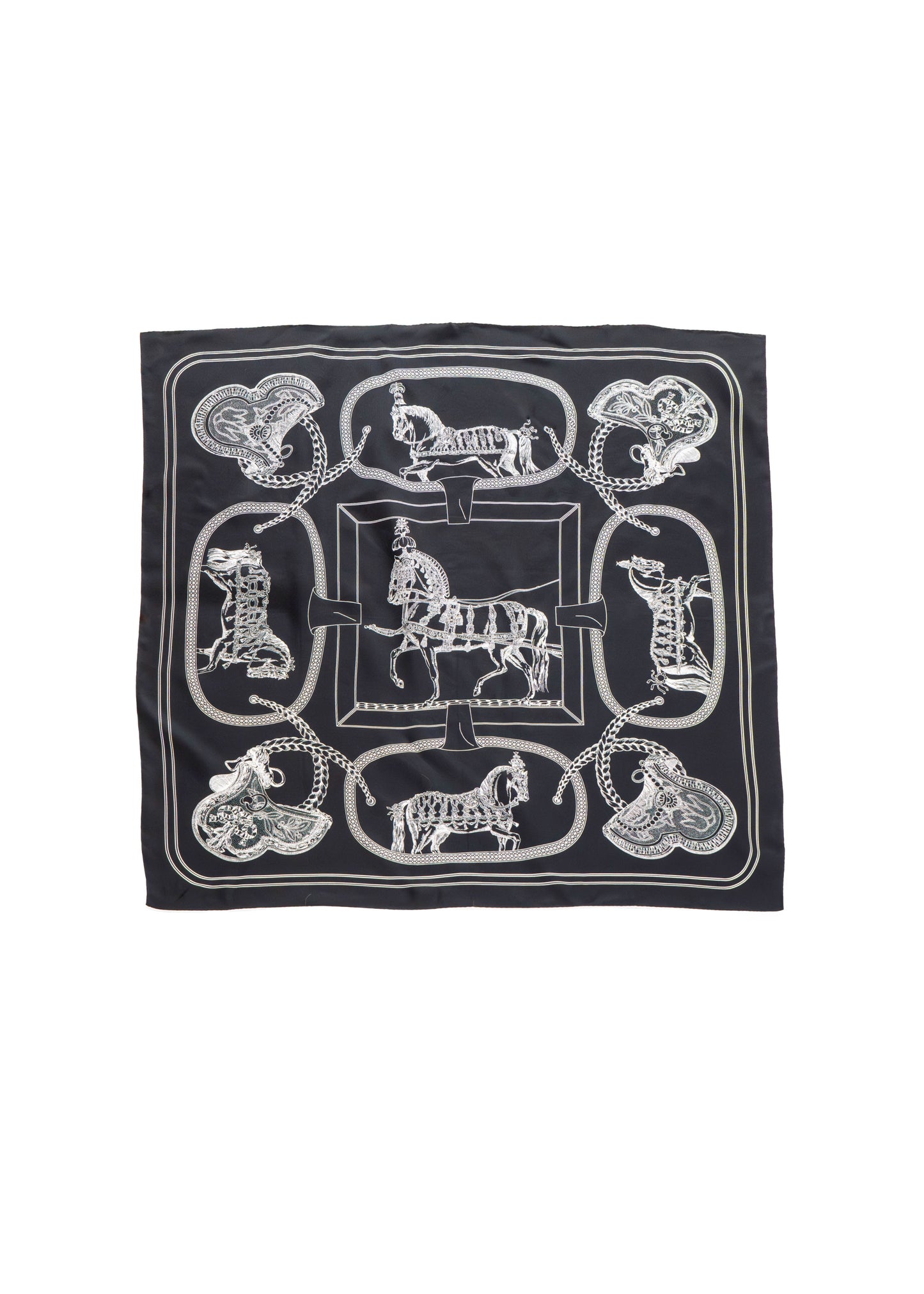 B&W Horse Silk Scarf