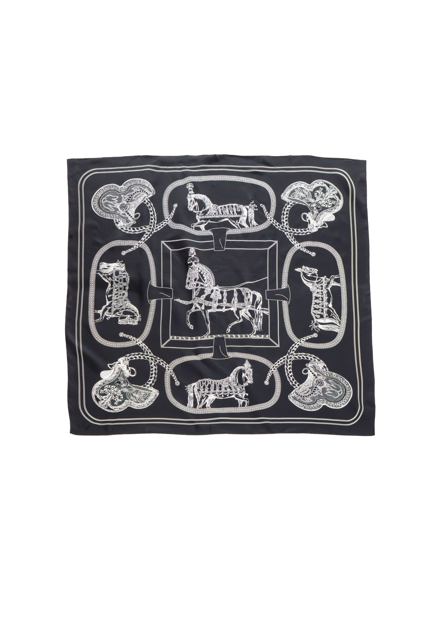 B&W Horse Silk Scarf