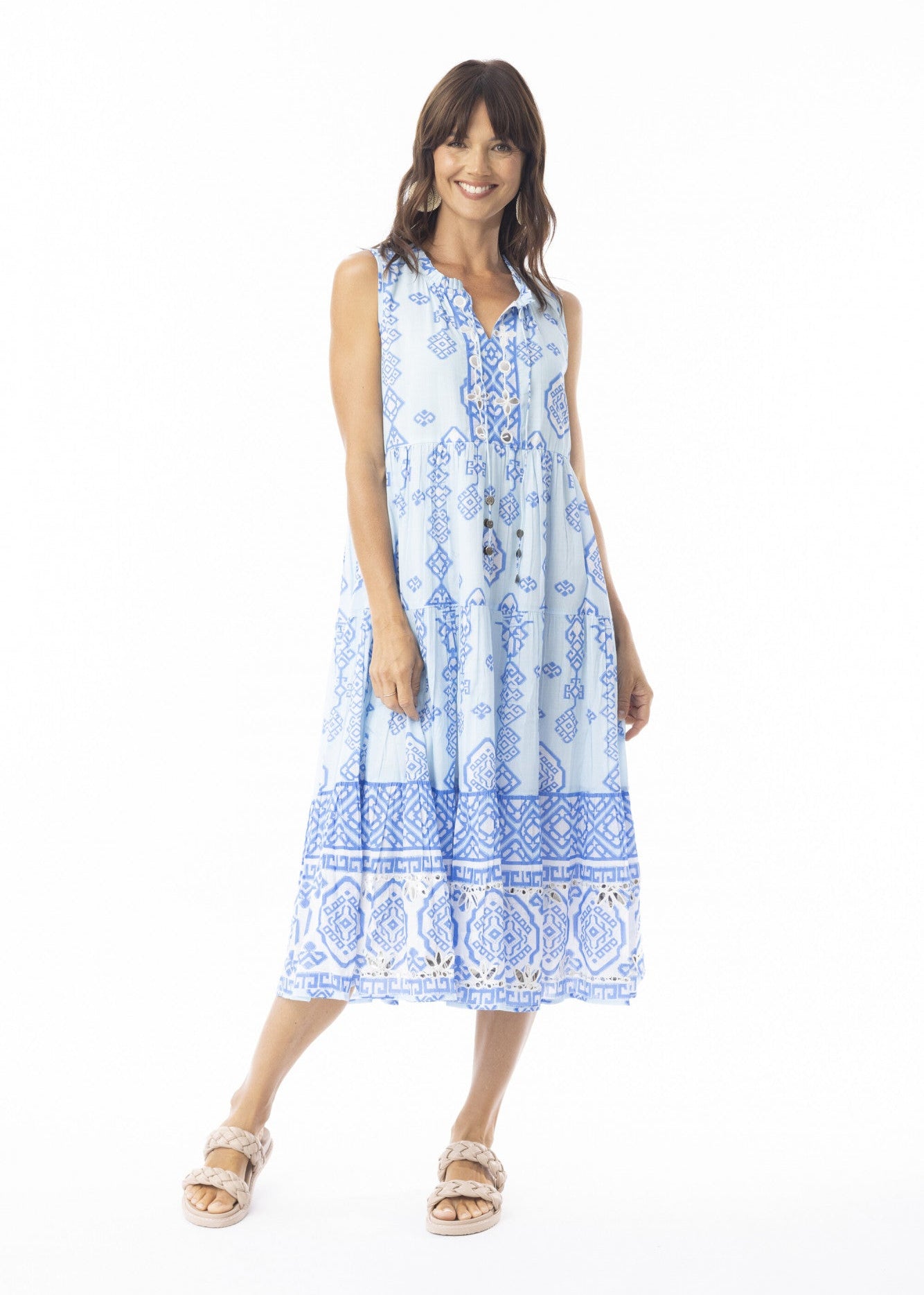 Escape by Orientique - Carla Blue Sleeveless Layer Dress