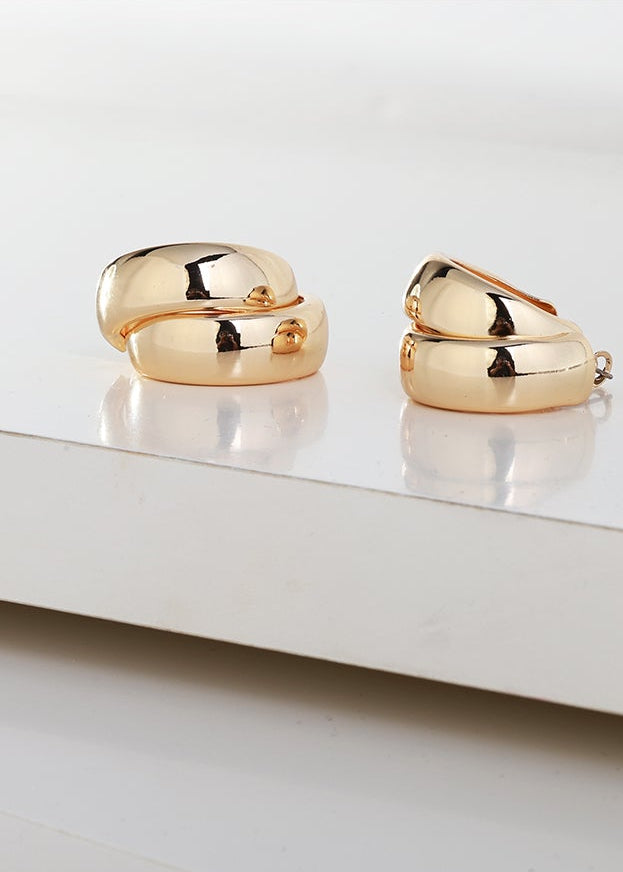 Merx - Double Band Chunky Hoop Earrings