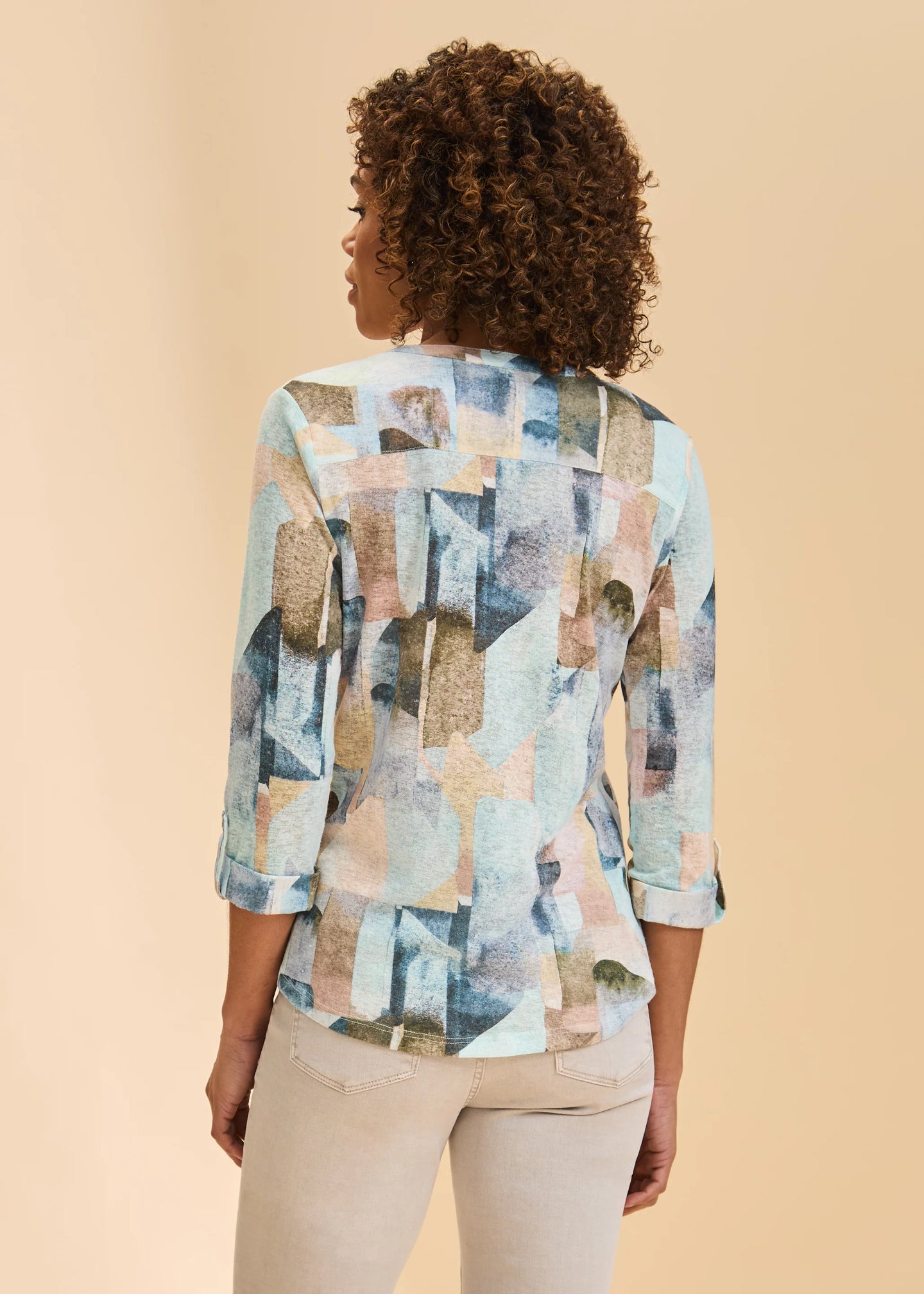 French Dressing Jeans - 3/4 Sleeve Henley Coppertone Top - SALE - ONLINE EXCLUSIVE