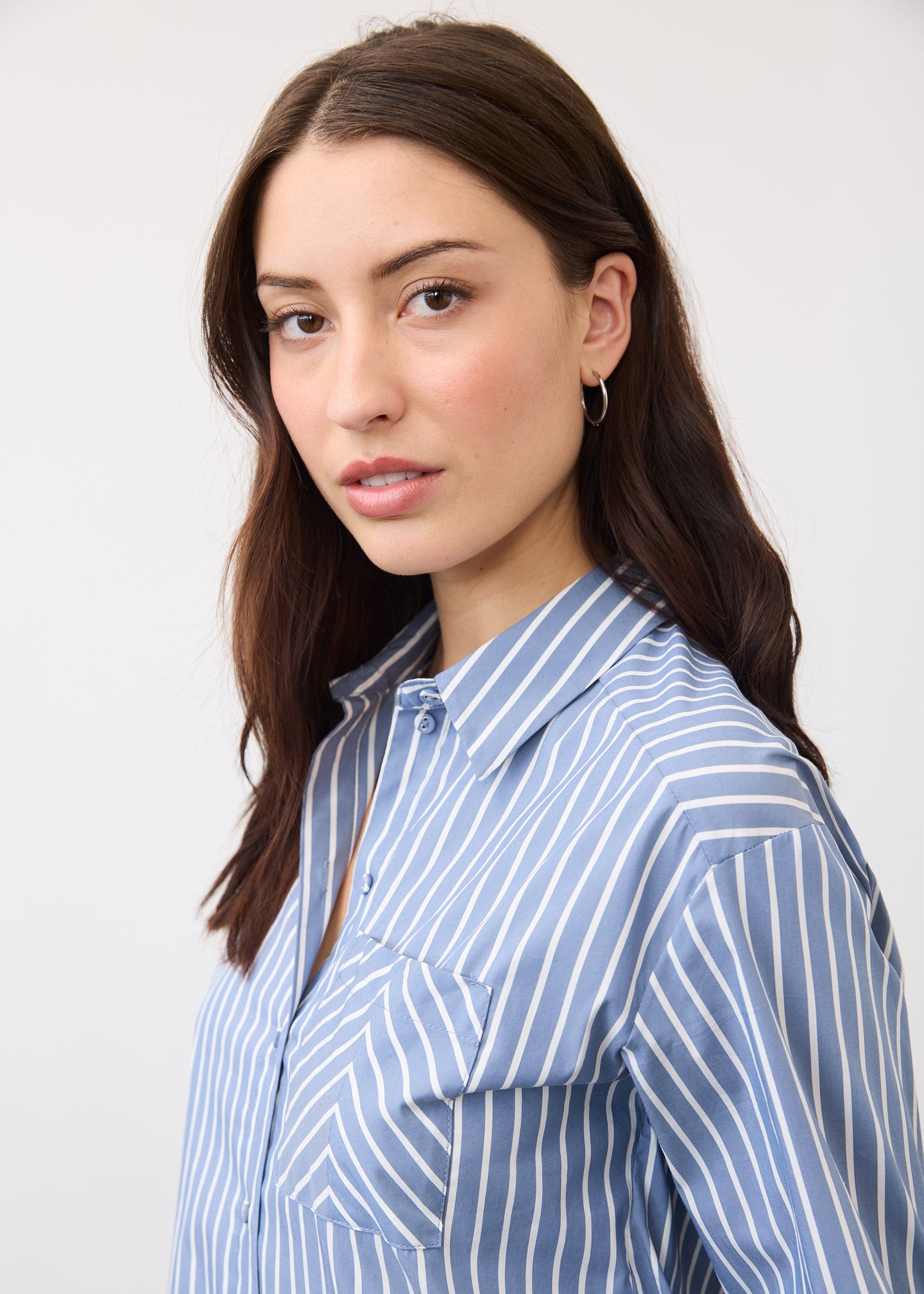 French Dressing Jeans - Stretch Poplin Striped Blouse