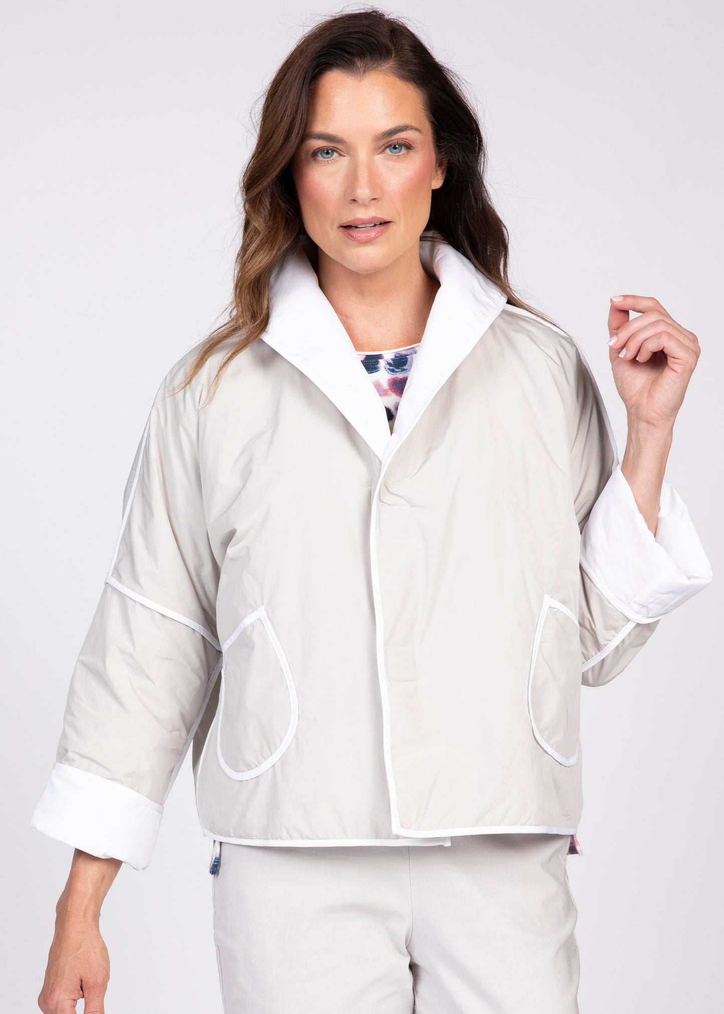 Olivia - Reversible Taffeta Shawl Jacket