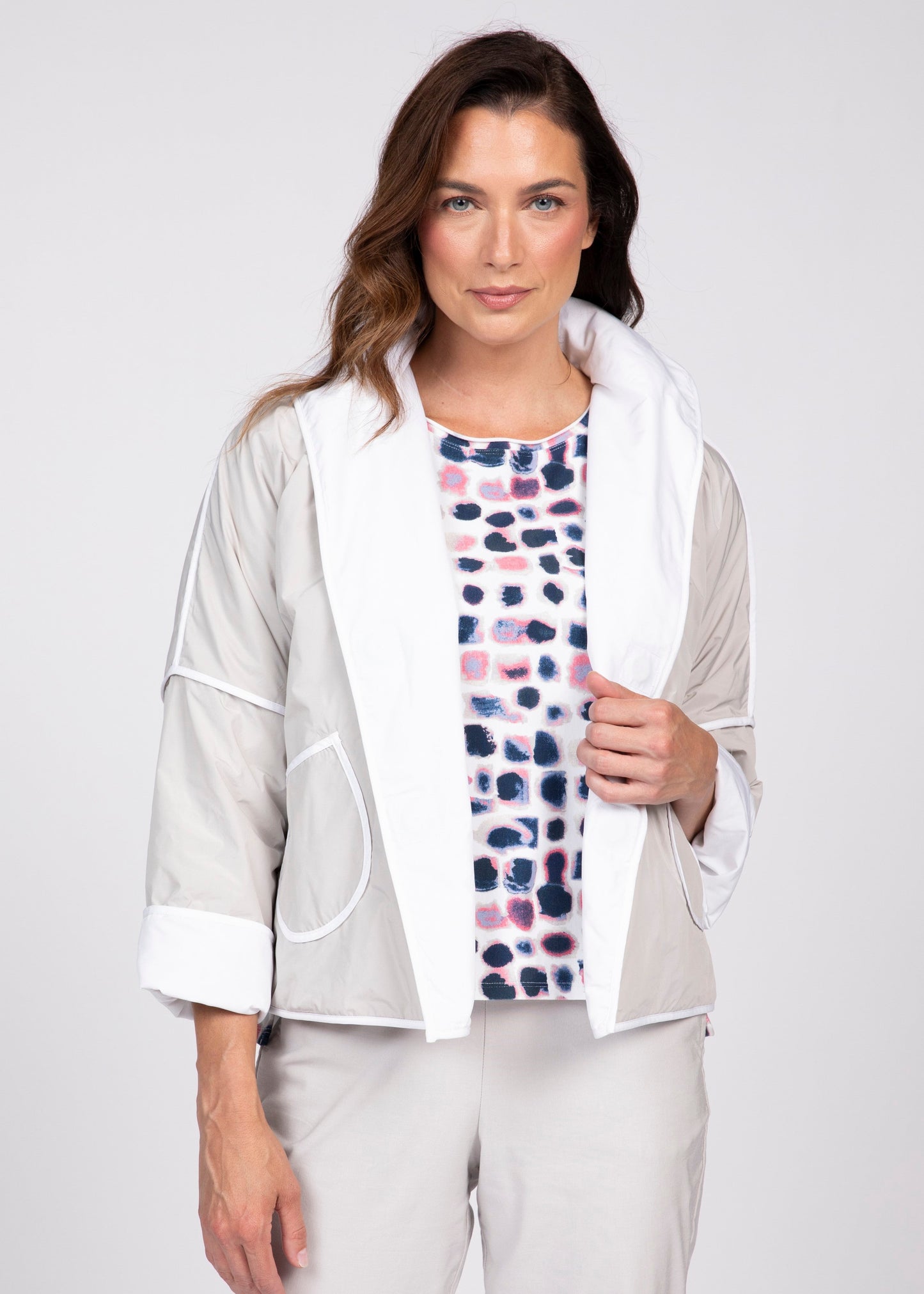 Olivia - Reversible Taffeta Shawl Jacket