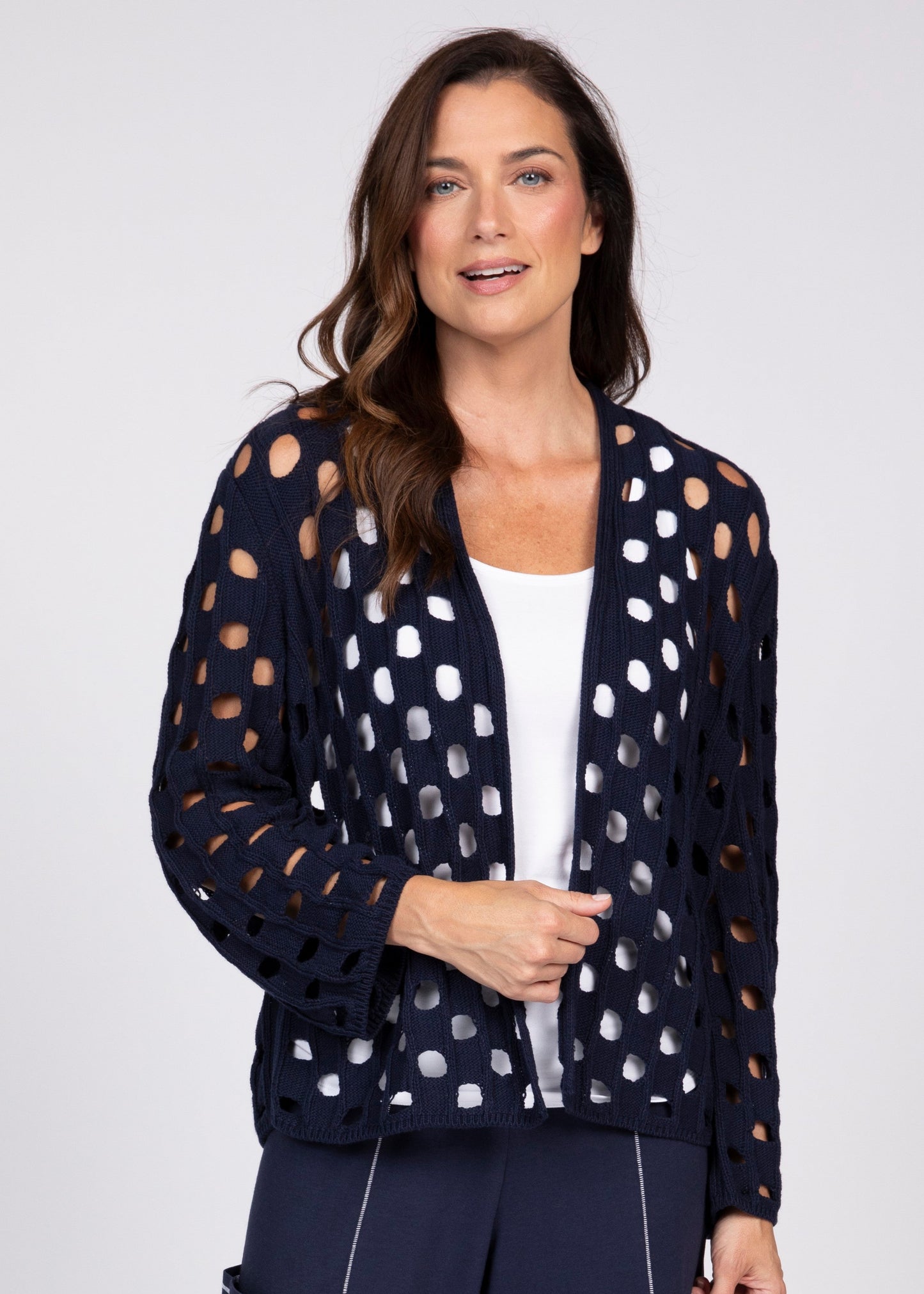 Olivia - Open Weave Cotton Cardigan