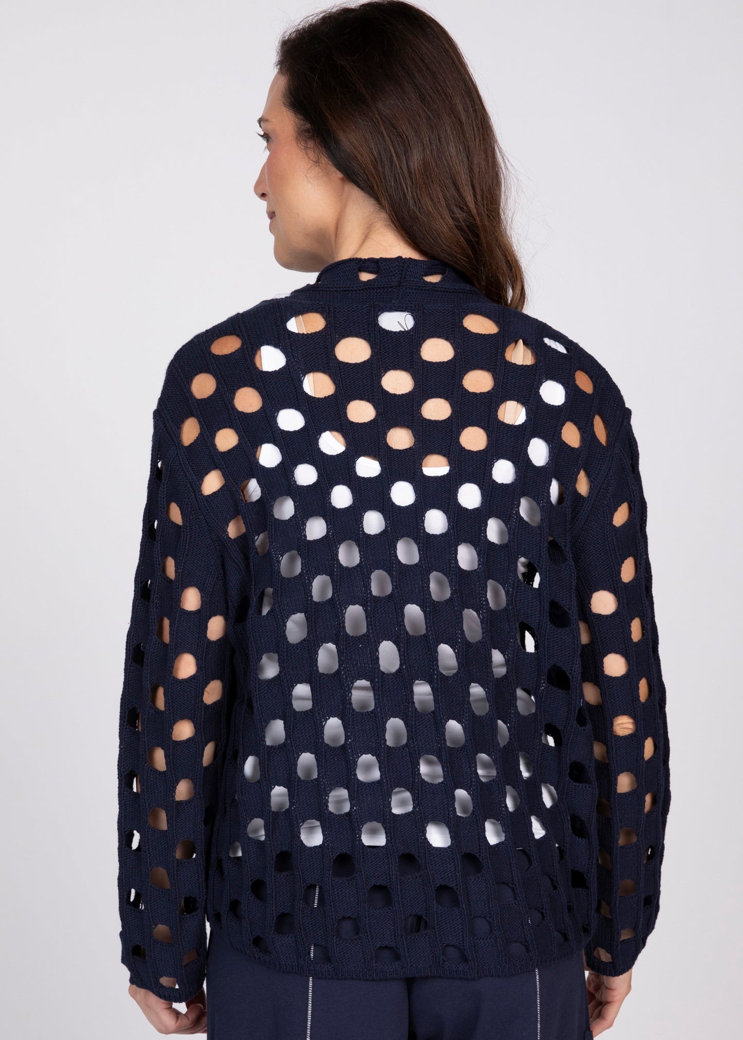 Olivia - Open Weave Cotton Cardigan