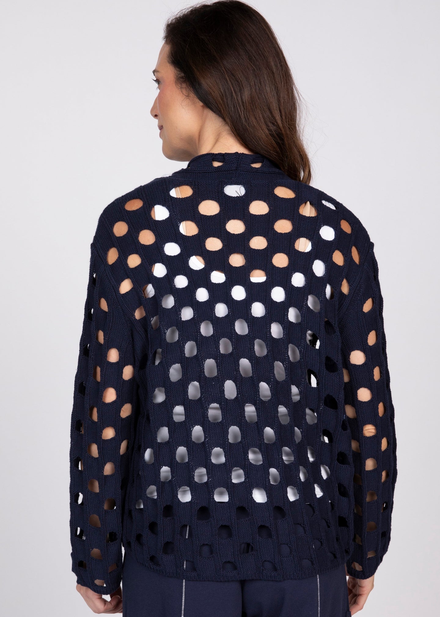 Olivia - Open Weave Cotton Cardigan