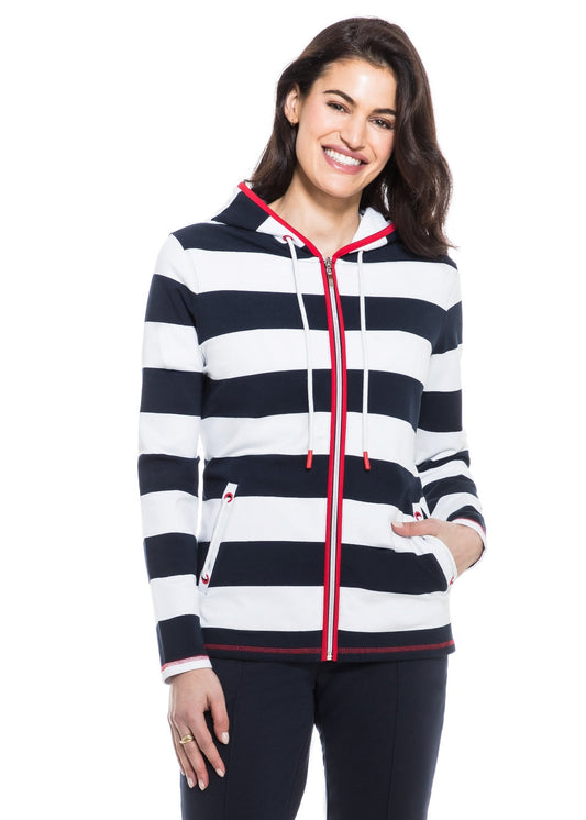 Orly - Sporty Striped Zip-up Hoodie