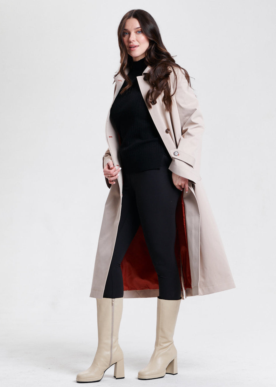 Nikki Jones - Trench Coat with Back Tab Detail - SALE