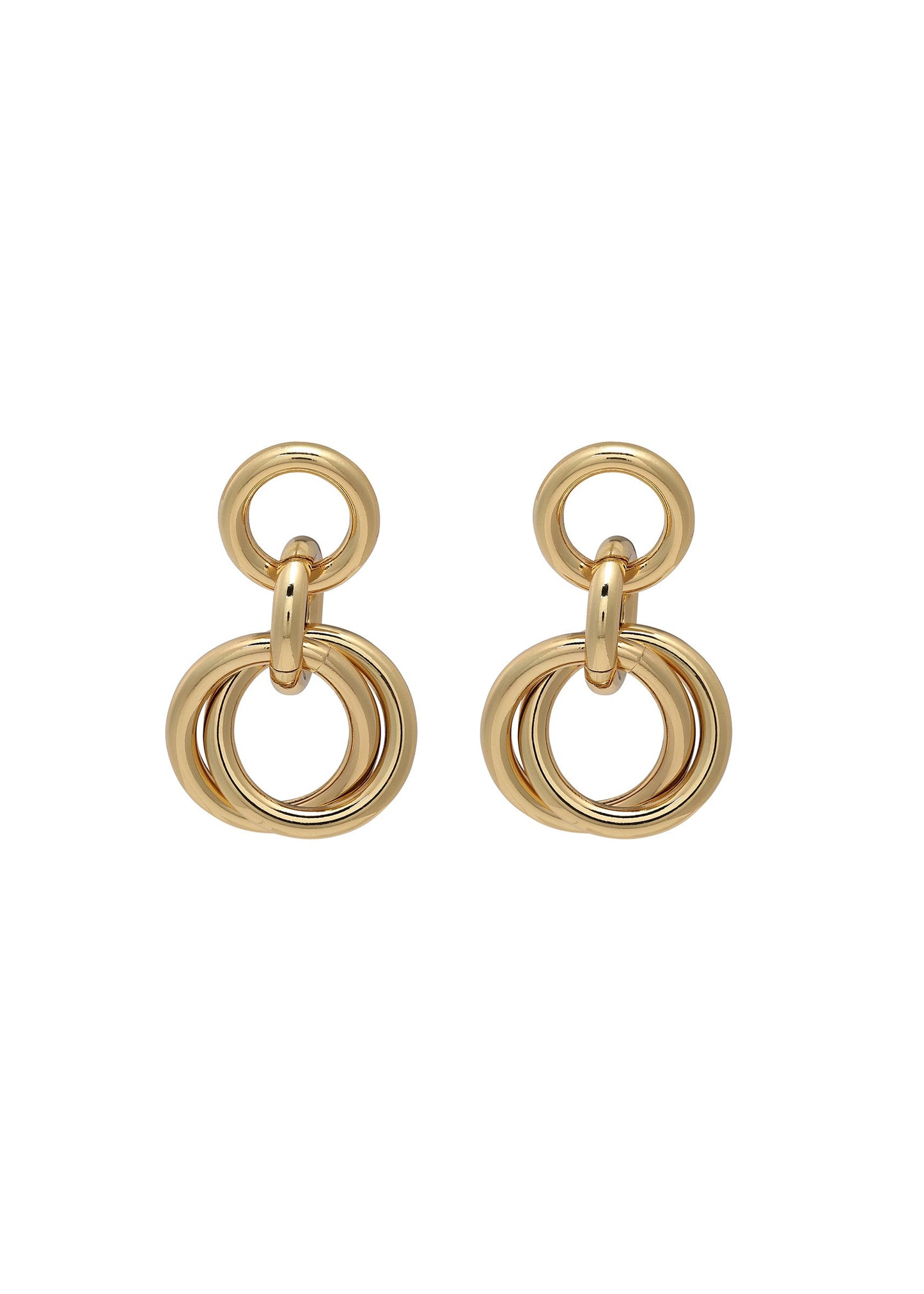 Merx - Interlocking Ring Drop Earrings