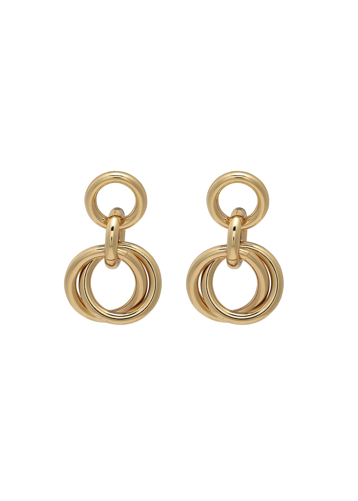 Merx - Interlocking Ring Drop Earrings