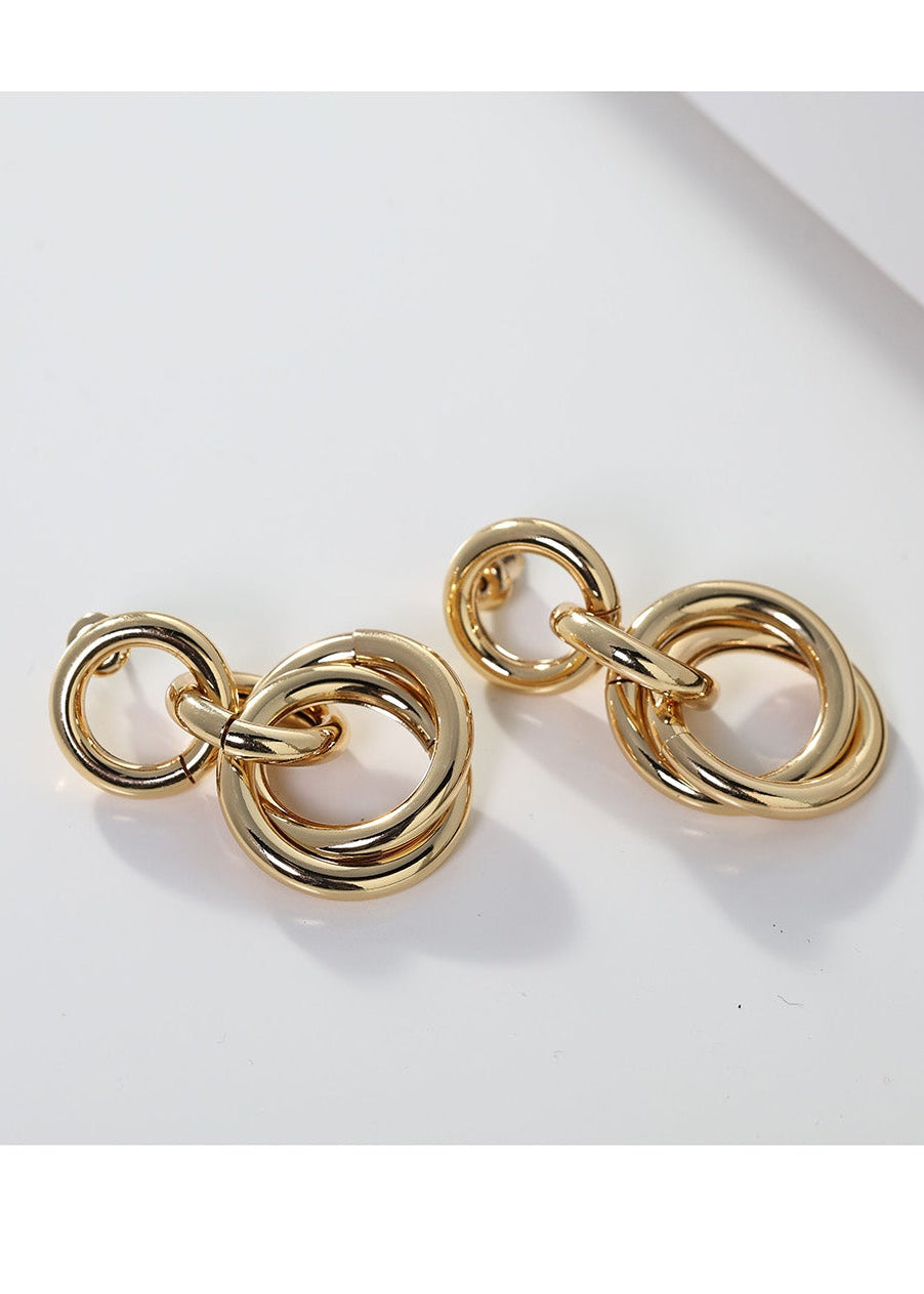 Merx - Interlocking Ring Drop Earrings