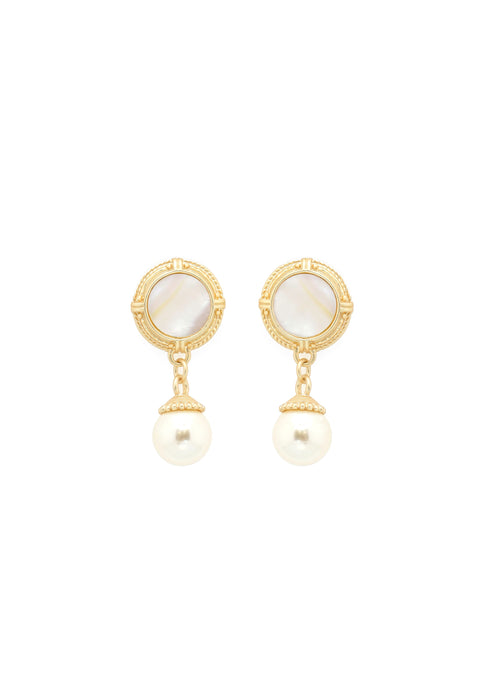 CCB - Mother of Pearl Pierce Drop Earrings