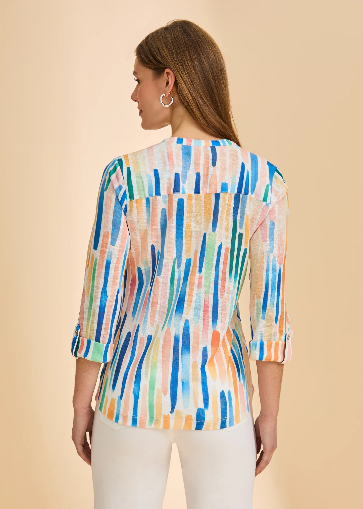 French Dressing Jeans - 3/4 Sleeve Henley Zippy Top - SALE - ONLINE EXCLUSIVE