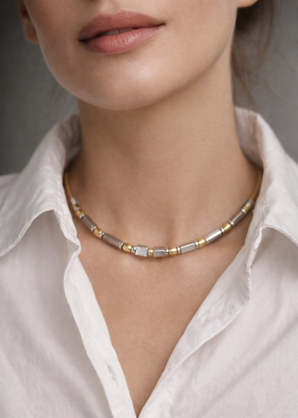 Design Fixation - Prism Coil Necklace Collar Edit Mixed Metal