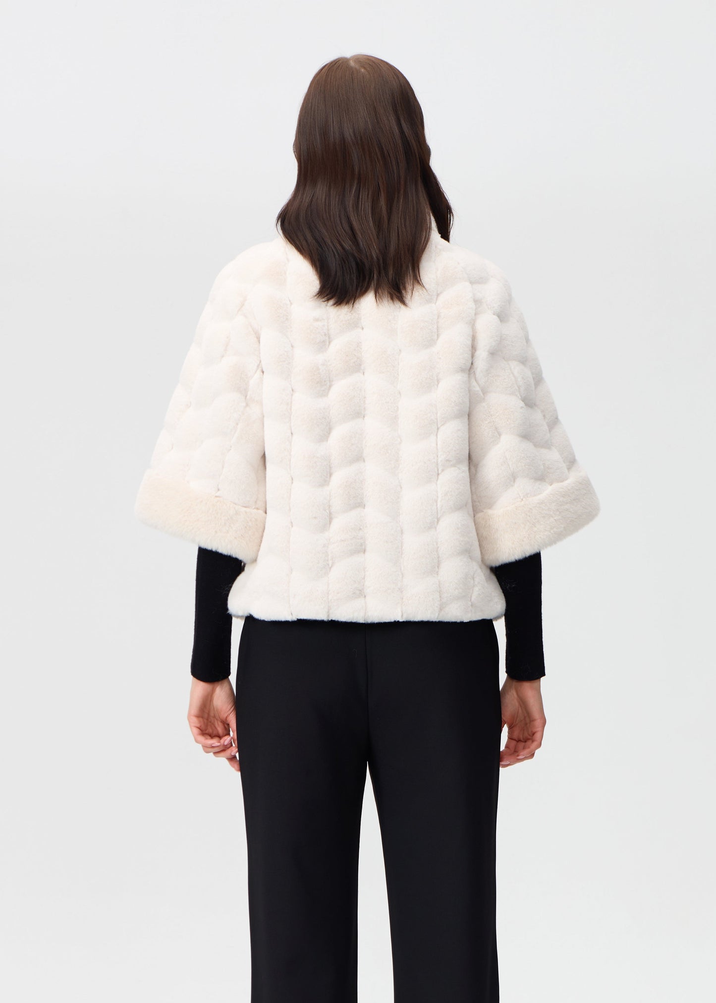 Nikki Jones - Faux Fur 3/4 Sleeve Capelet