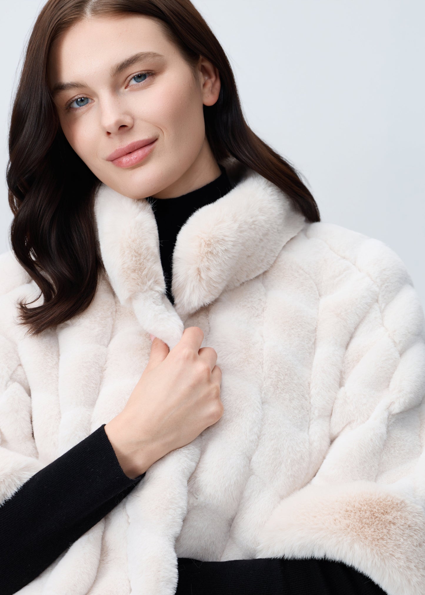 Nikki Jones - Faux Fur 3/4 Sleeve Capelet