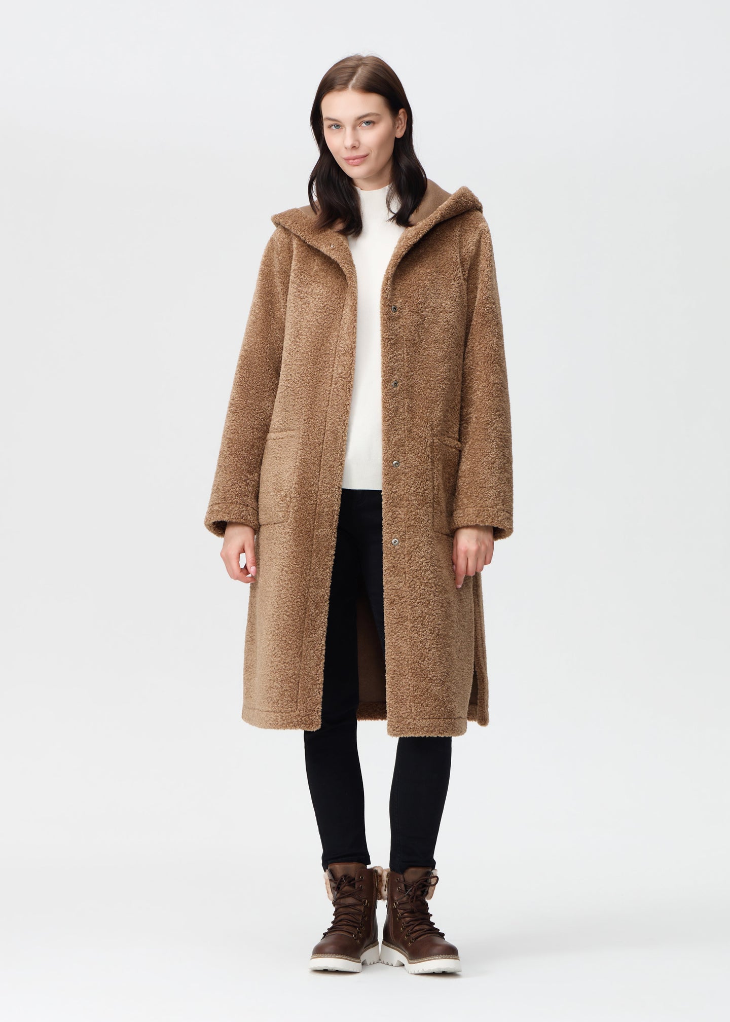 Nikki Jones - Hooded Reversible Shearling Long Coat
