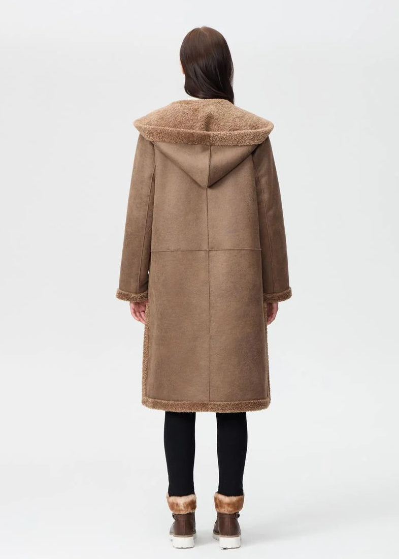 Nikki Jones - Hooded Reversible Shearling Long Coat