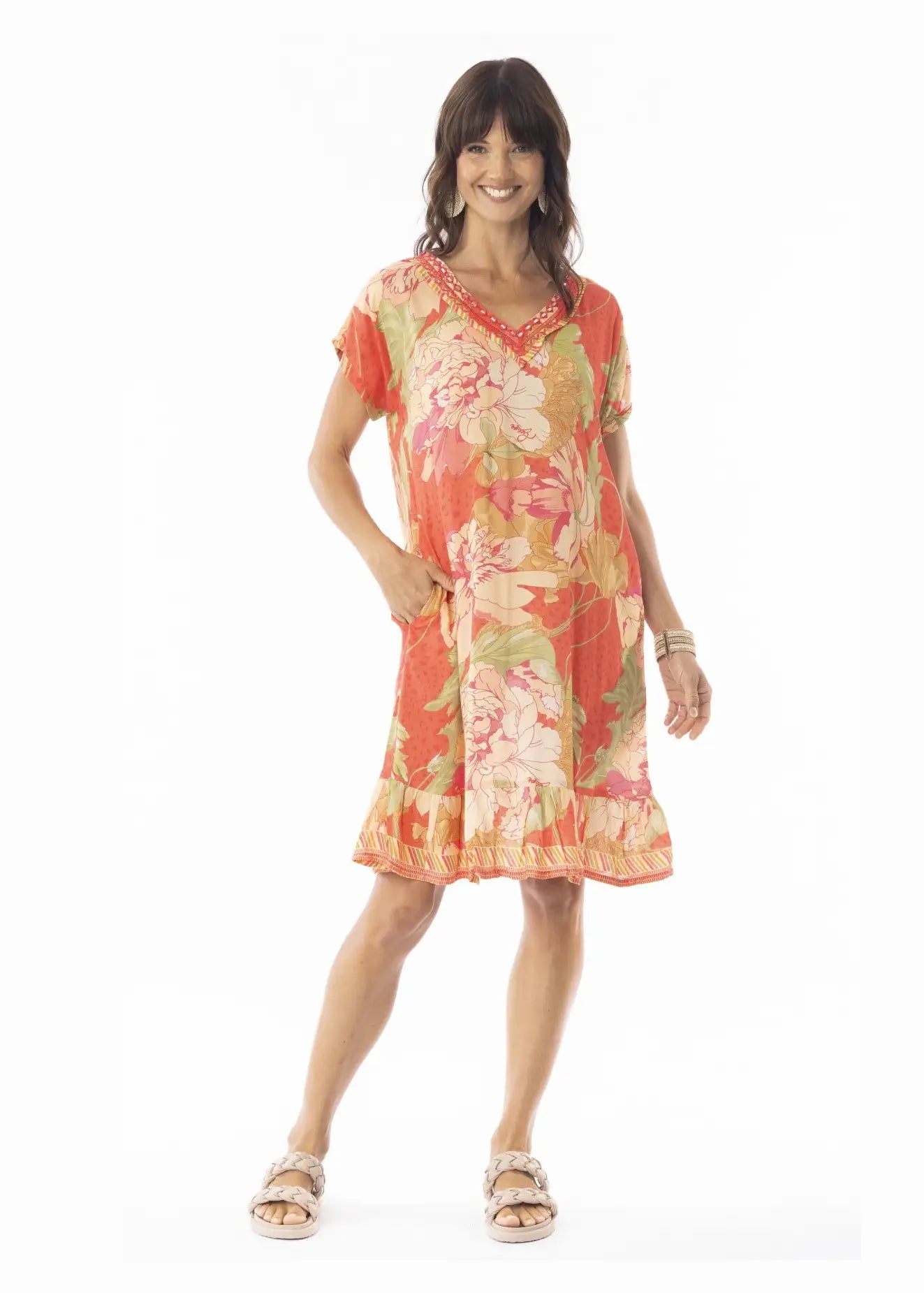 Escape by Orientique  - Rosa Floral Print Drees