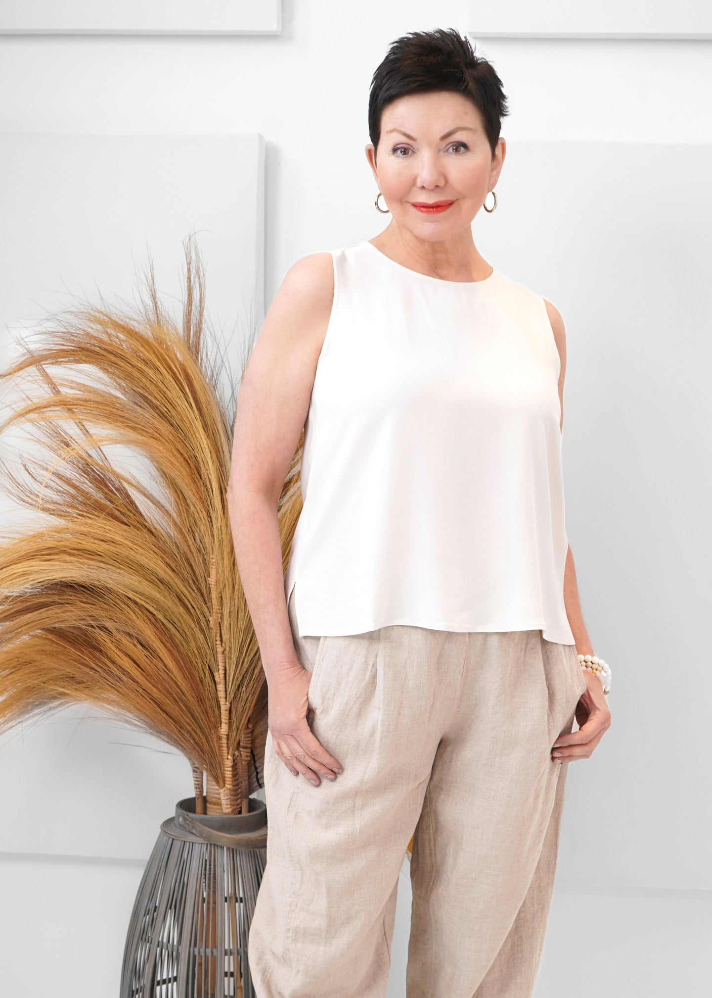 Eileen Fisher Silk Georgette Crepe Round Neck Tank – Shepherd's