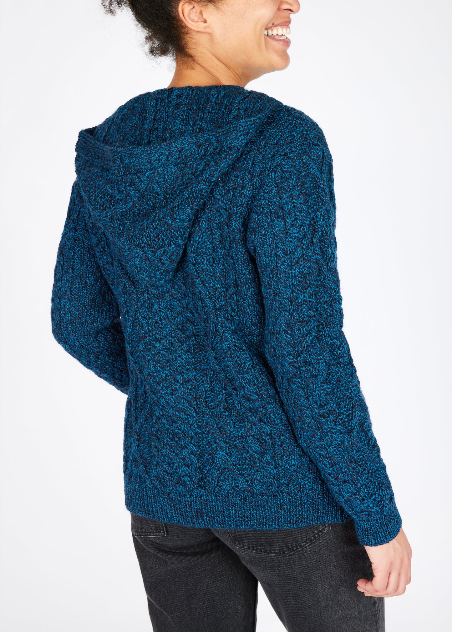 Irelands Eye - Ash Aran Zipped Hooded Jacket - SALE