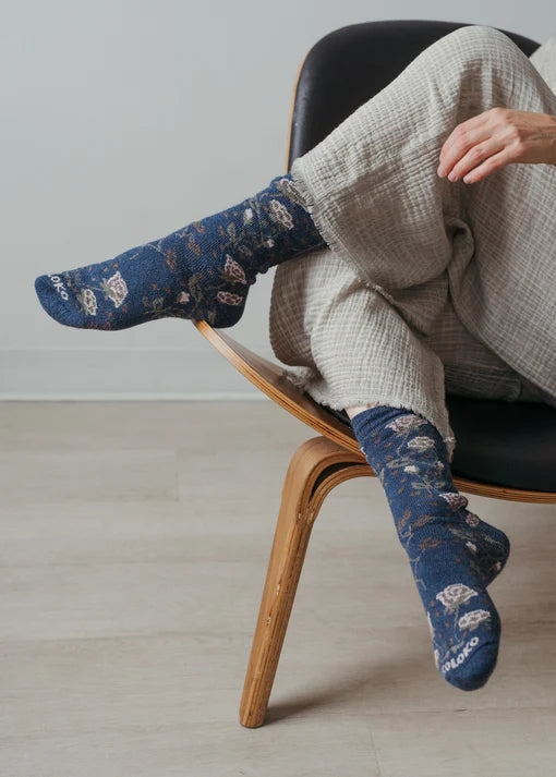 Pokoloko - Alpaca Thick Rose Print Socks