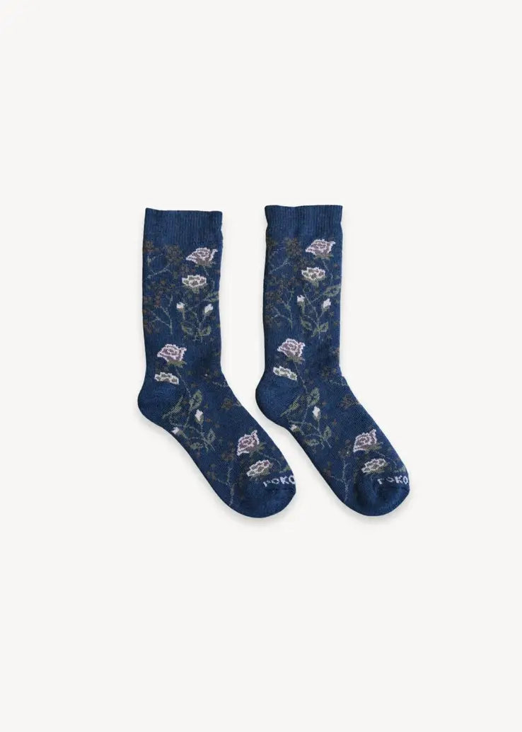 Pokoloko - Alpaca Thick Rose Print Socks