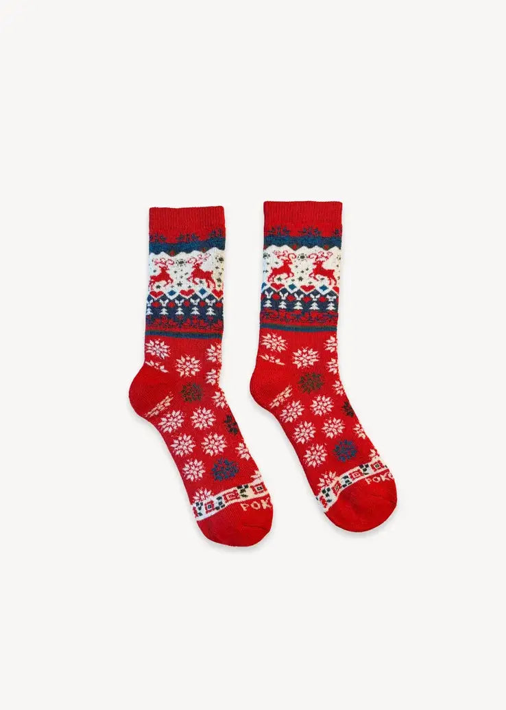 Pokoloko - Alpaca Thick Print Holiday Socks
