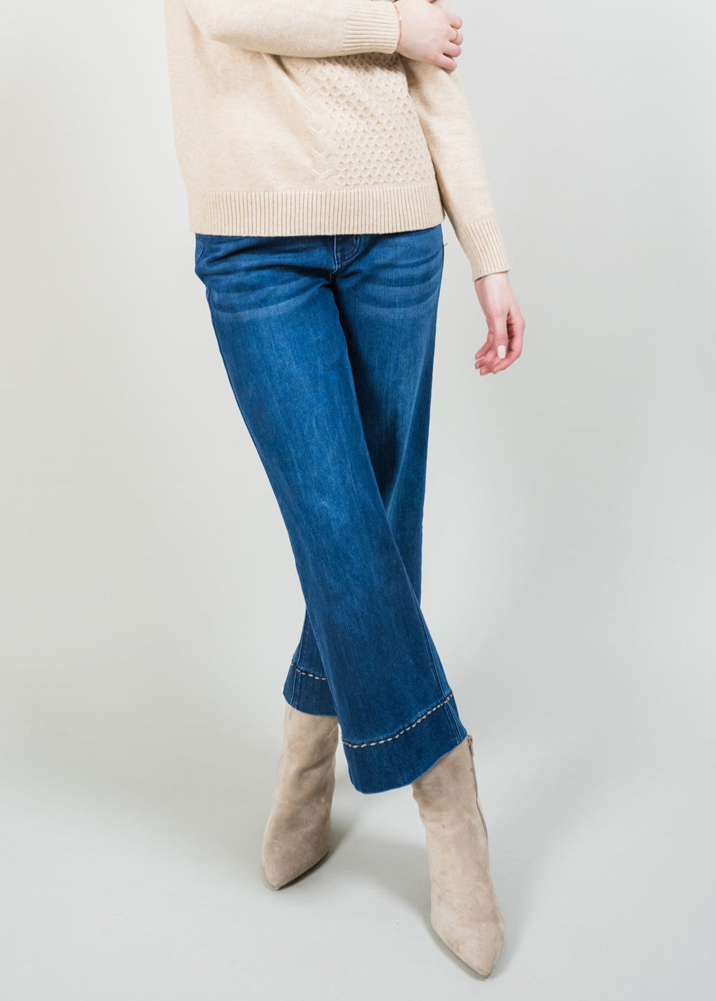 Lisette - Amelia Wide Leg Pick Stich Hem Jean