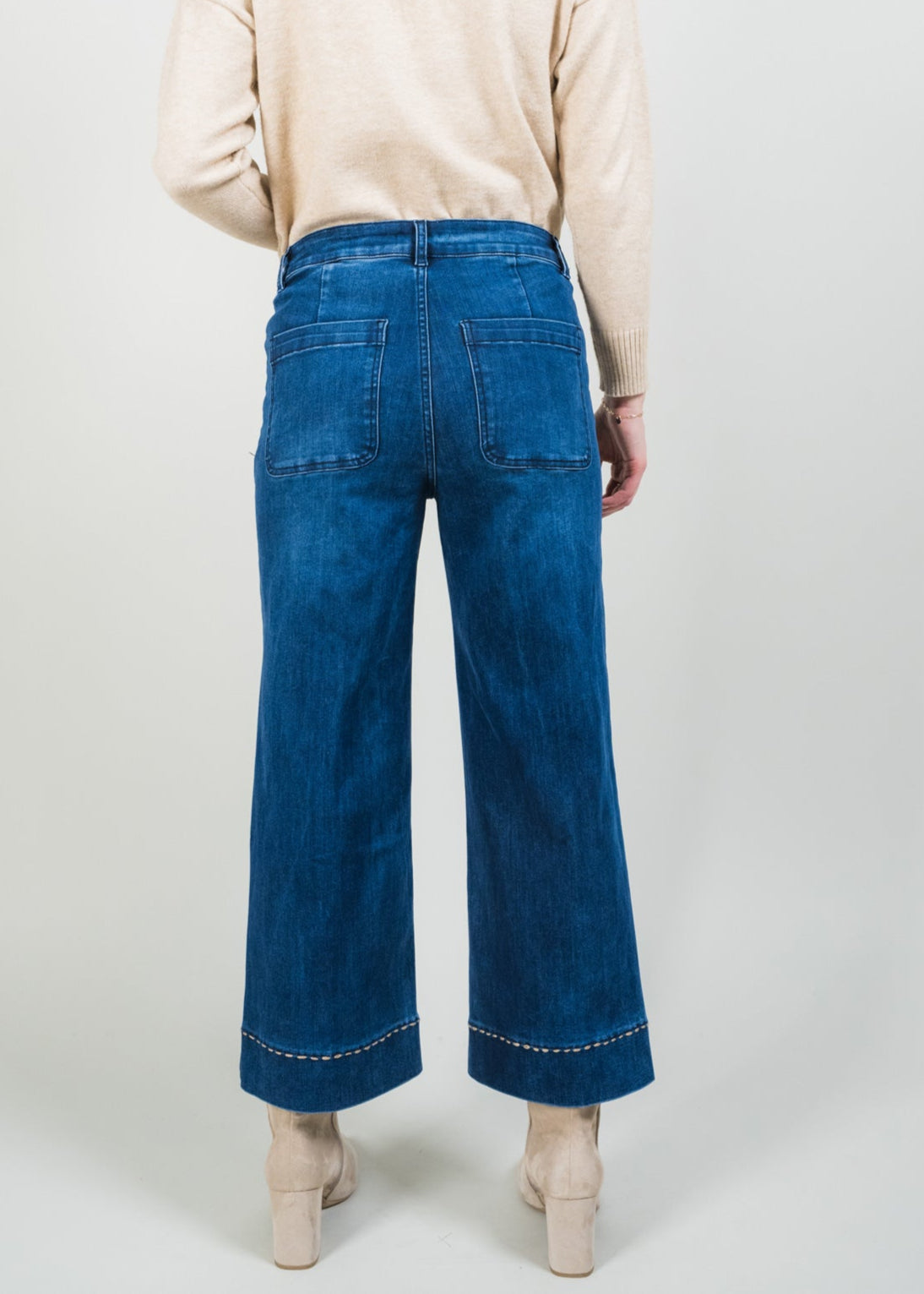 Lisette - Amelia Wide Leg Pick Stich Hem Jean