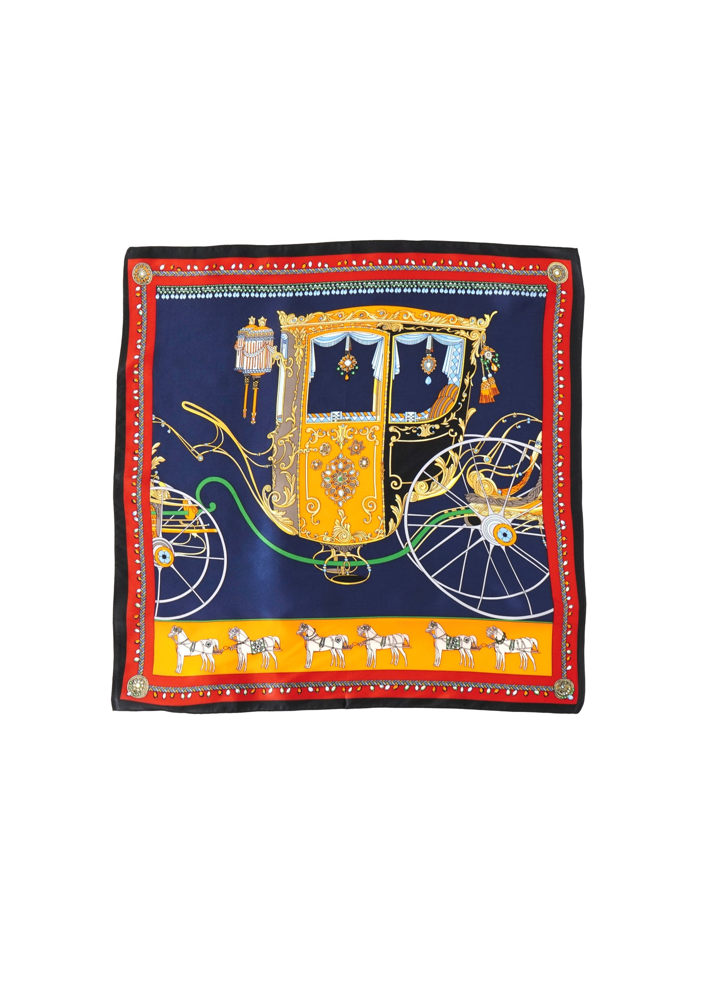 Tom & Eva - Equestrian Print Silk Neckerchief