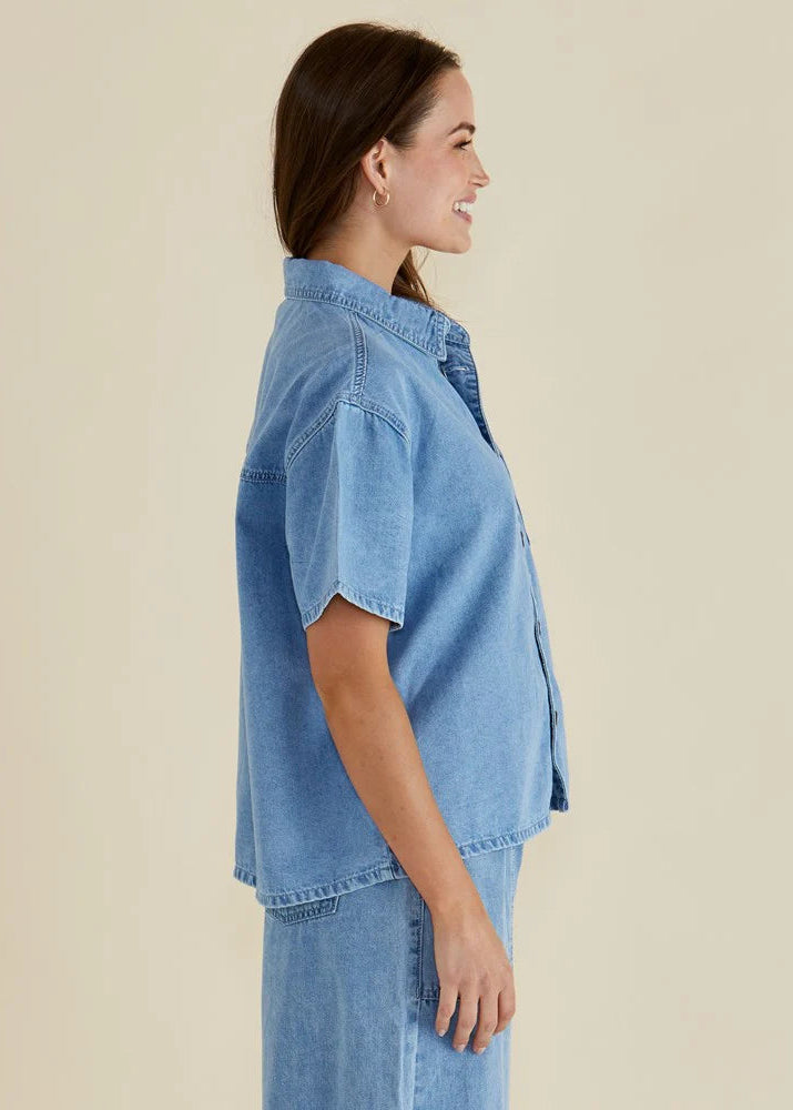 Betty Basics - Saffra Short Sleeve Denim Shirt