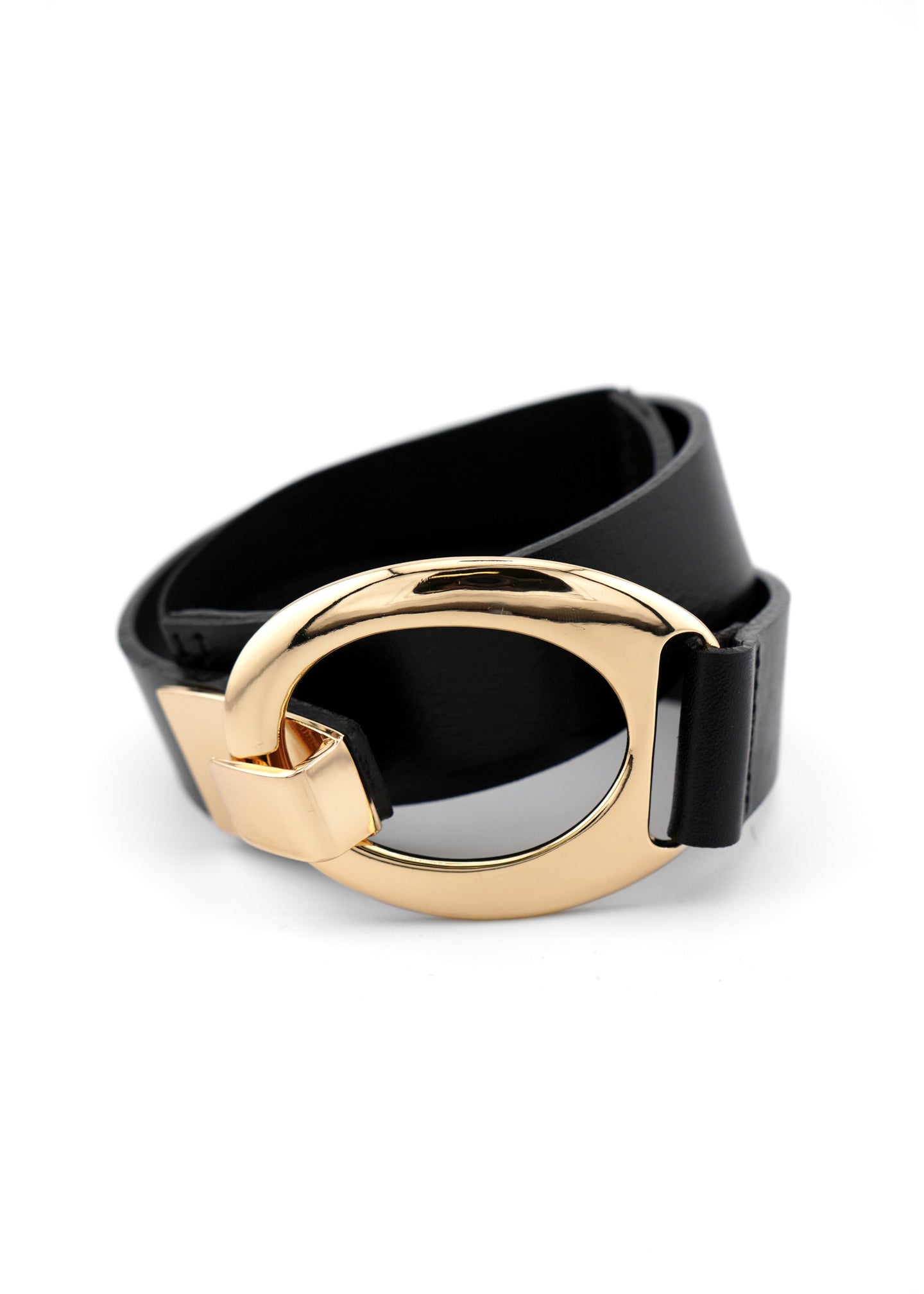 Landes - Oval Buckle Leather Clasp Belt