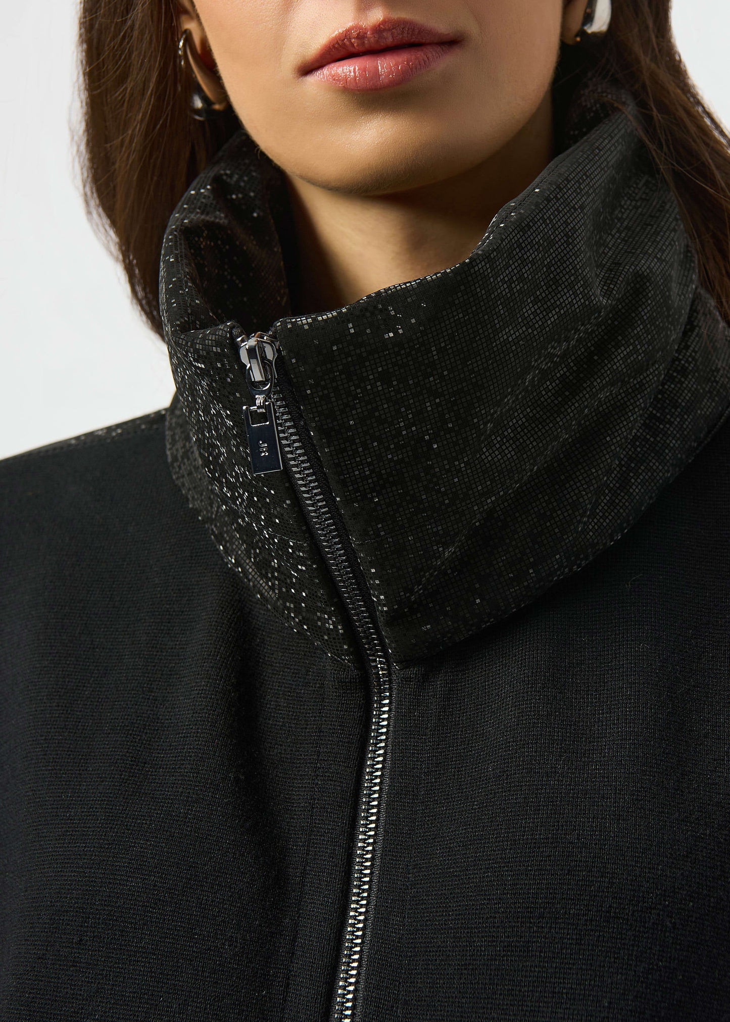 Faux Leather Trimmed Poncho Sleeve Jacket - GIFT CARD WITH PURCHASE