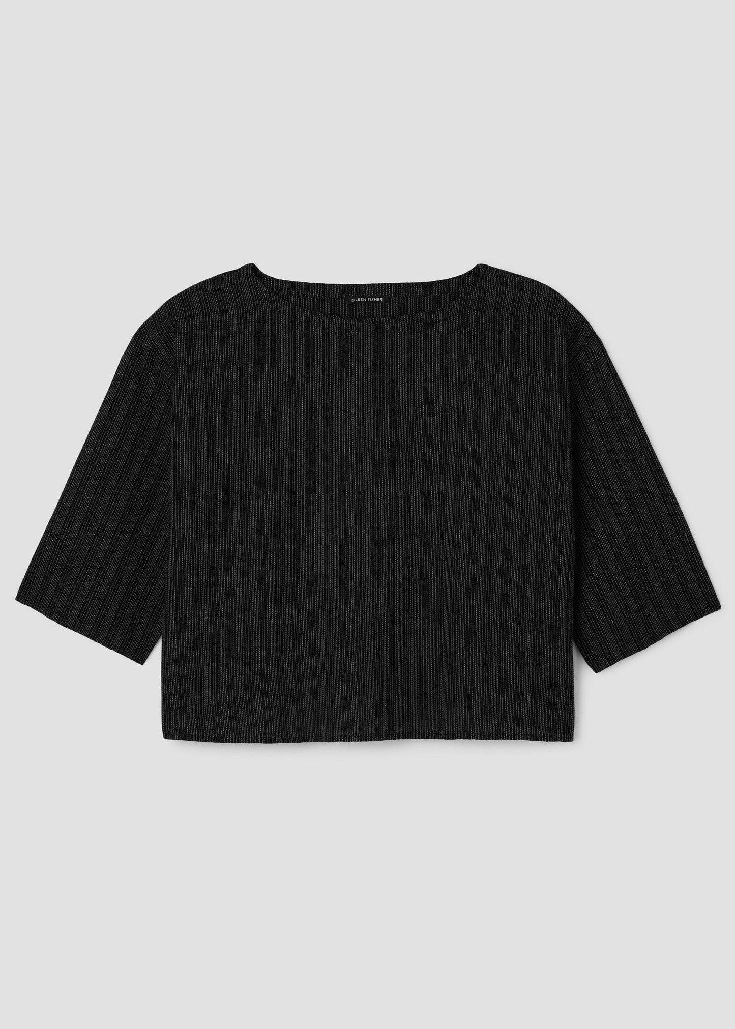 Eileen Fisher - Cotton Blend Stripe Stitch Box-Top