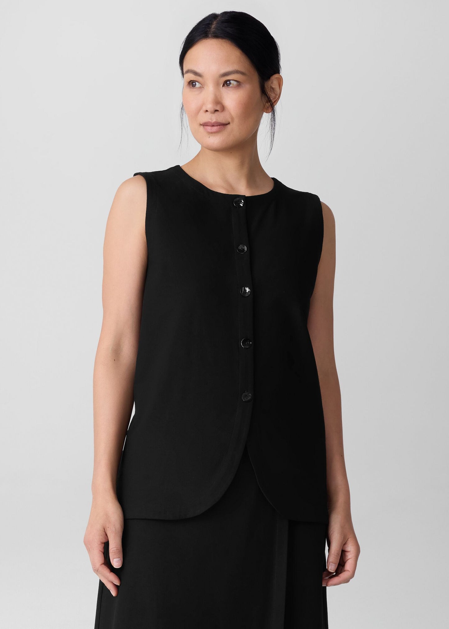 Eileen Fisher - Washable Stretch Crepe Long Vest